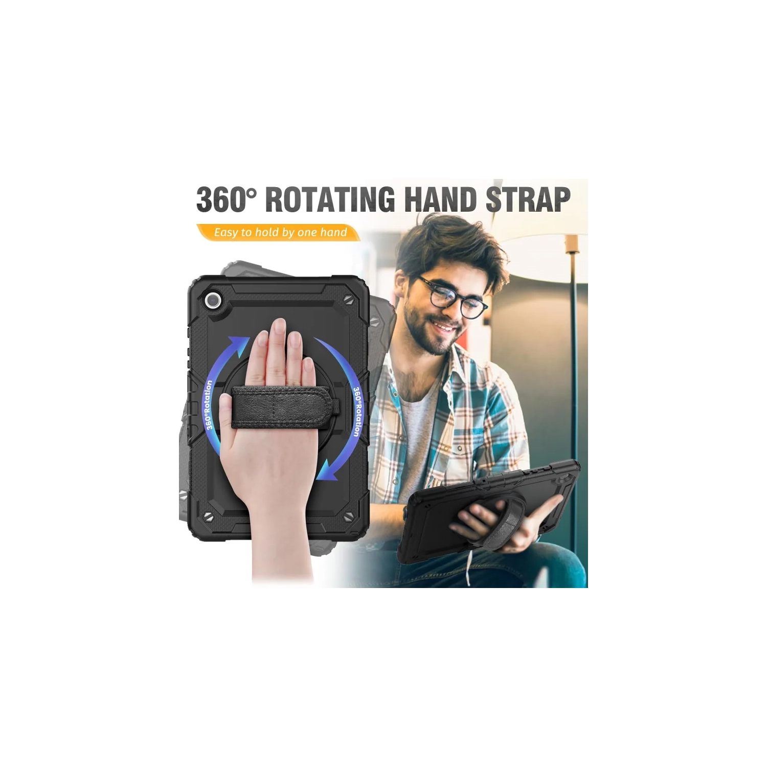 Étui antichoc Galaxy Tab A9 plus/A9+ de Samsung avec protecteur d'écran - Étui 11&nbsp;po pour tablette, noir