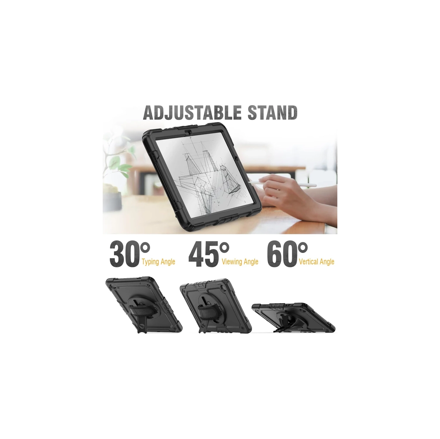 Étui antichoc Galaxy Tab A9 plus/A9+ de Samsung avec protecteur d'écran - Étui 11&nbsp;po pour tablette, noir