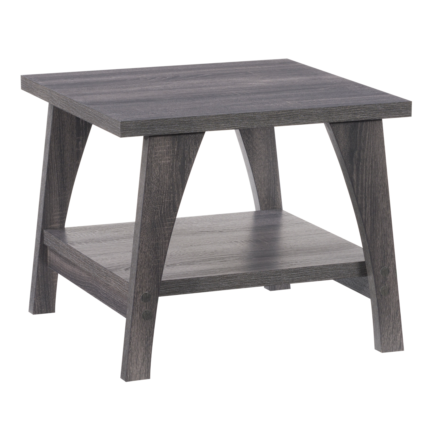 CorLiving LHW-720-E Hollywood DarkGrey Side Table with Lower Shelf