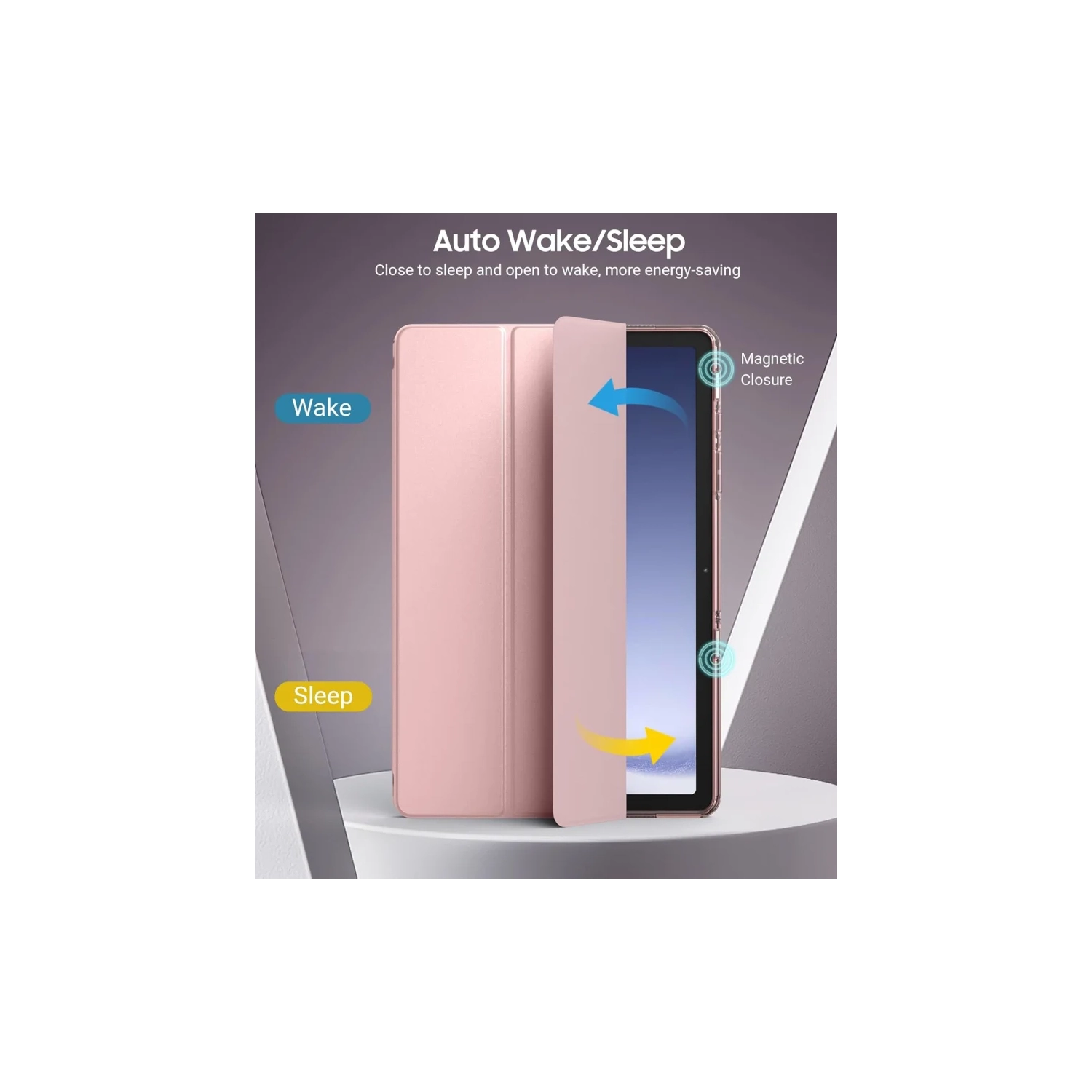 Samsung – Étui 2023 pour Galaxy Tab A9 plus/A9+ de 11 po – Étui mince souple en TPU translucide givré, rose doré