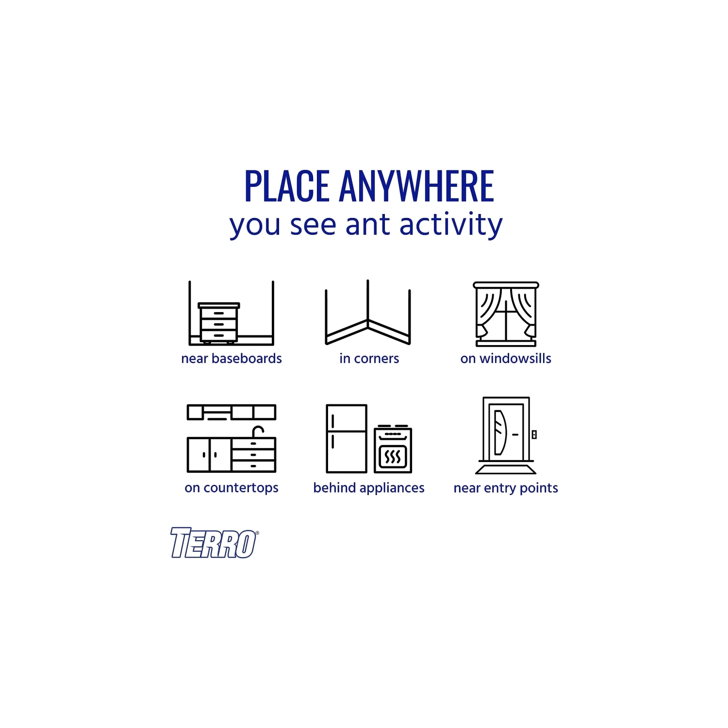 TERRO T300 B pulvérisateur d'fourmis - 12 stations de appâts pour une maîtrise efficace des fourmis