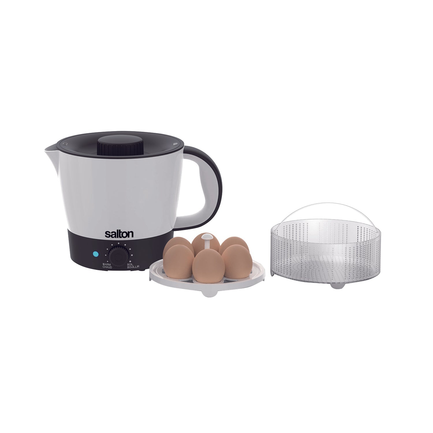 Salton - MultiPot Multicooker, Non-Stick Coating, Adjustable Temperature, White