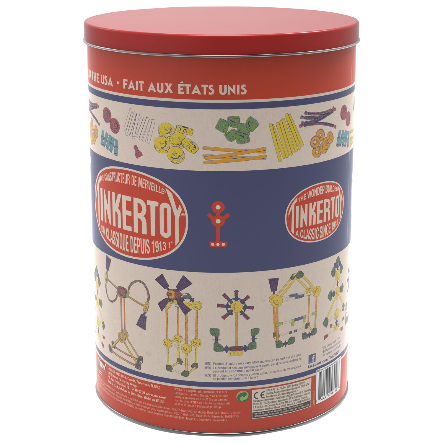 K’NEX Tinkertoy Classic Building Tin - 100 Pieces