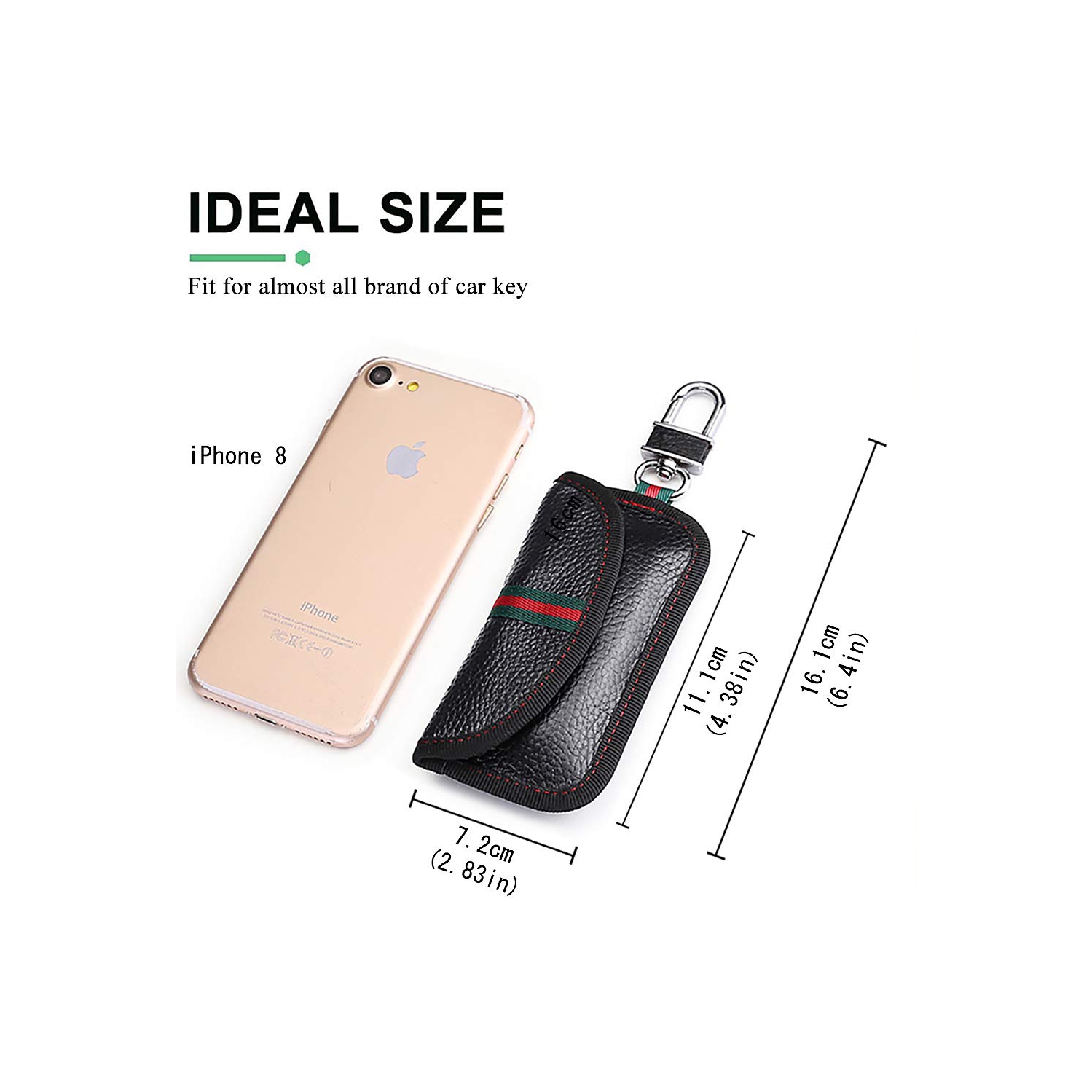 2 Pack Faraday Bag for Car Key Fob, Genuine Leather Car Key RFID Signal Blocking Pouch Keyless Signal Block Key Case for Car Security, Anti-Theft