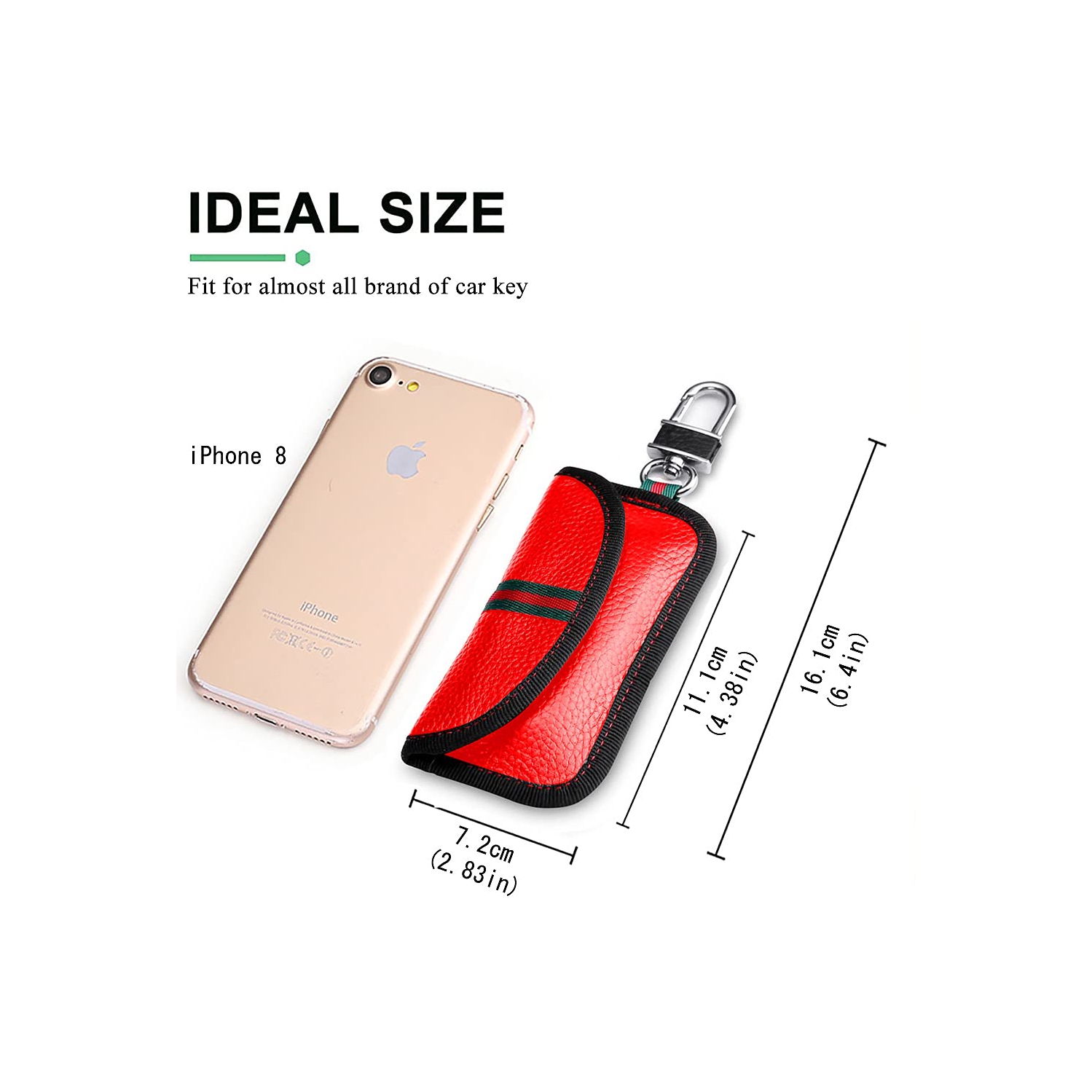 2 Pack Faraday Bag for Car Key Fob, Genuine Leather Car Key RFID Signal Blocking Pouch Keyless Signal Block Key Case for Car Security, Anti-Theft