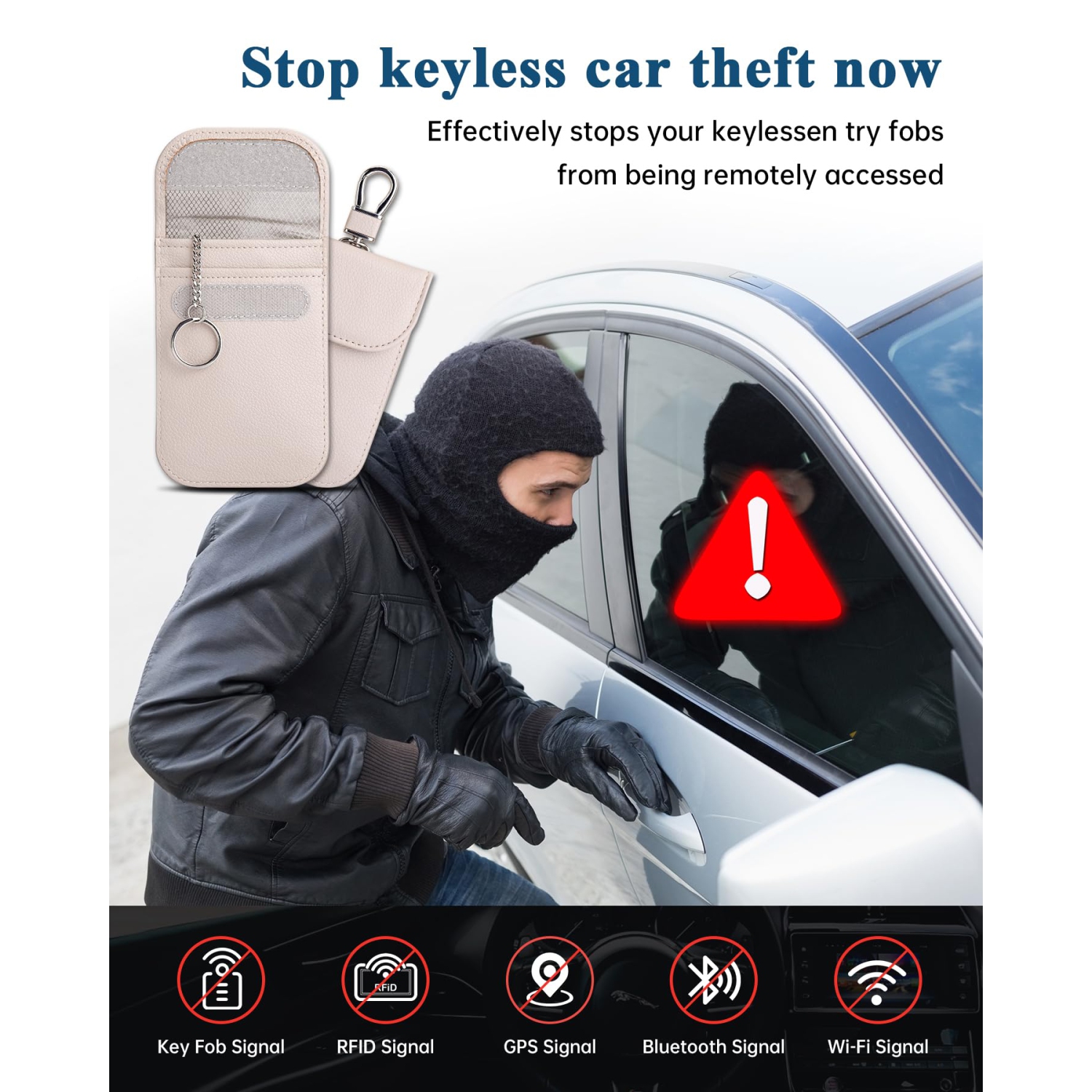Sac pour porte-clés, protecteur pour porte-clés Faraday, pochette antivol, bloqueur de boîtier antivol, sac de blocage de signal RFID pour clé de