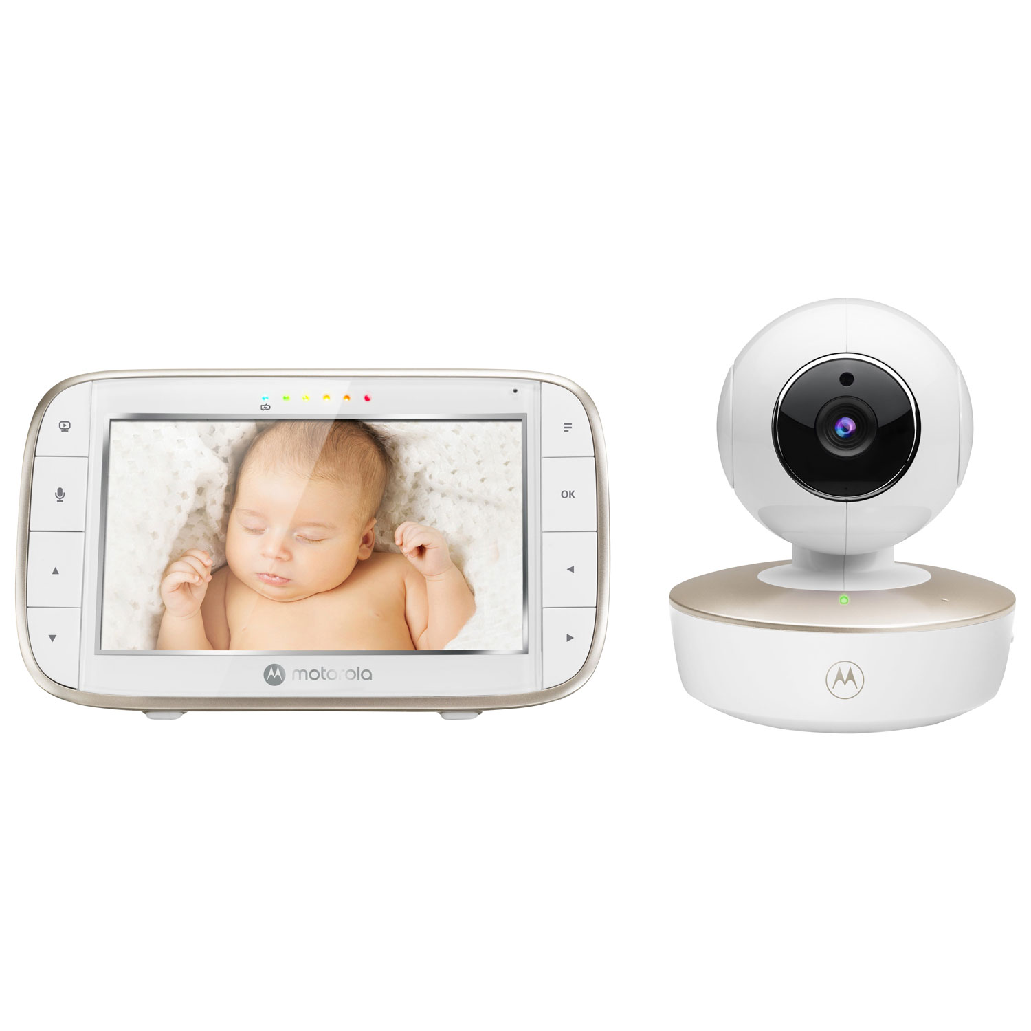 Motorola 5" Wi-Fi Video Smart Baby Monitor with Crib Mount (VM855) - White/Gold