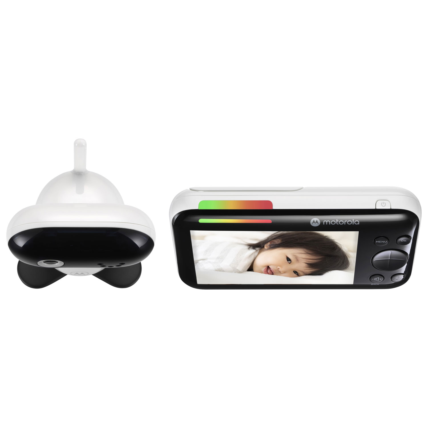 Interphone de surveillance intelligent motorisé Wi-Fi HD 5 po de Motorola - Blanc