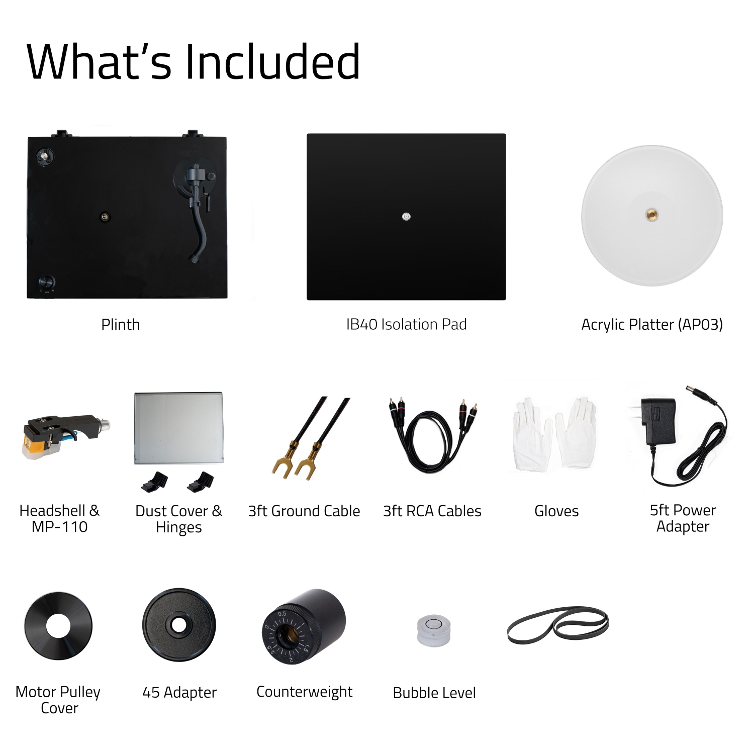Tourne-disque haute-fidélité Reference RT85N de Fluance avec cartouche Nagaoka MP-110 et base d'isolation antivibrations