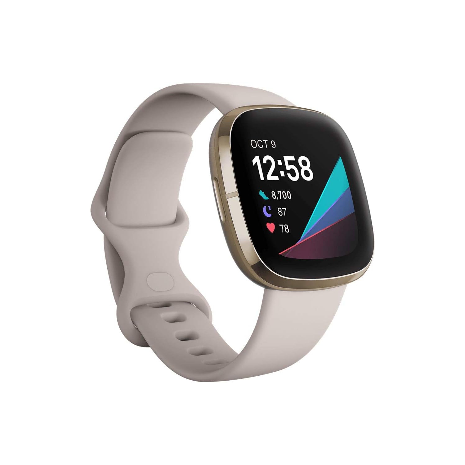 Fitbit Sense Advanced Smartwatch for Heart Health, Stress Management, & Skin Temperature, White/Gold (S & L Bands Included)