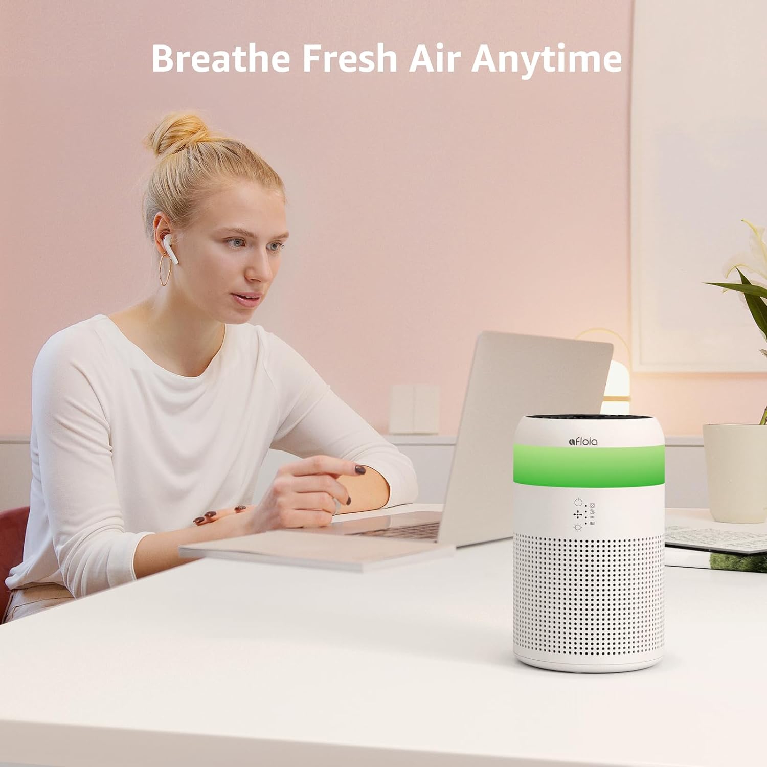 Afloia Small Air Purifier with Fragrance Sponge - White