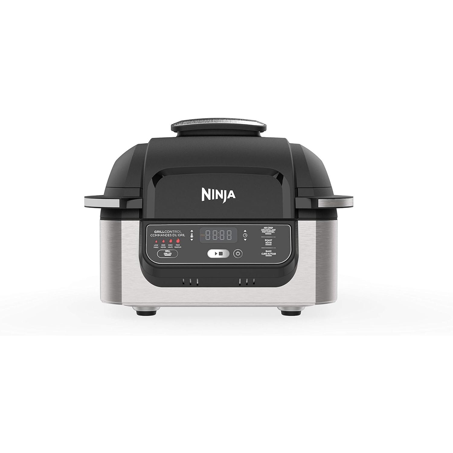 Open Box - Ninja - Foodi 5-in-1 Indoor Grill with 4-qt Air Fryer, Roast, Bake, and Cyclonic Grilling Technology