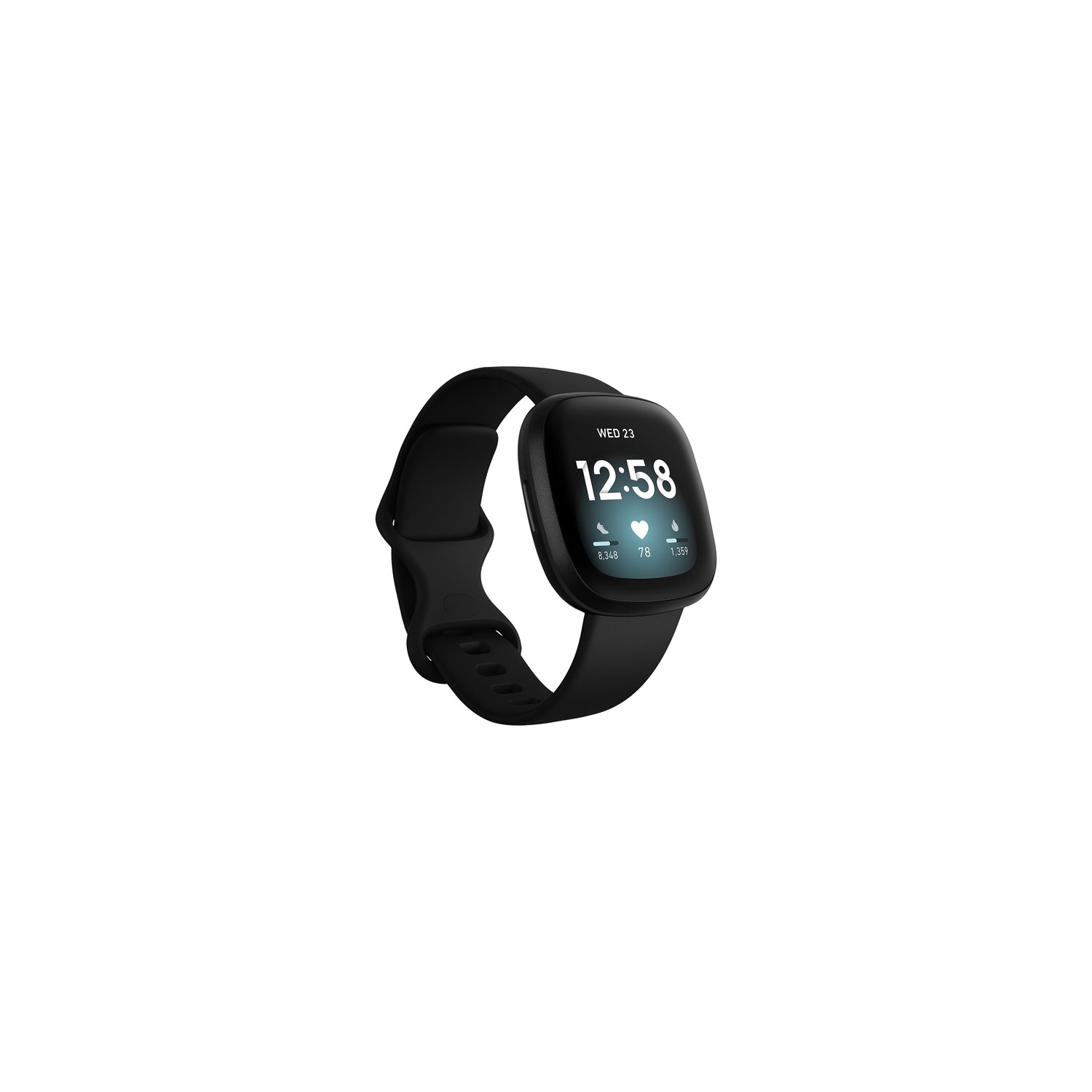 Refurbished (Fair) - Fitbit Versa 3 Smartwatch with Voice Assistant, GPS & 24/7 Heart Rate - Black