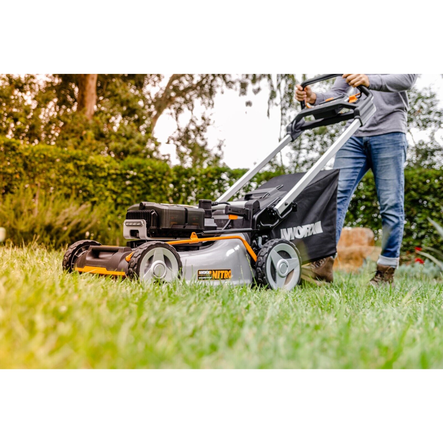 Worx WG761 Nitro 80V 21" Cordless Self-Propelled Lawn Mower with Brushless Motor & Rear Wheel Drive