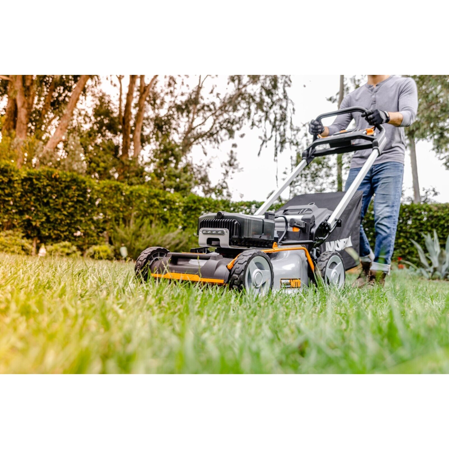 Worx WG761 Nitro 80V 21" Cordless Self-Propelled Lawn Mower with Brushless Motor & Rear Wheel Drive