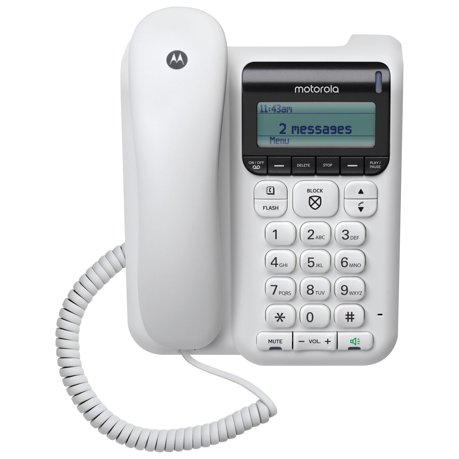 Motorola Corded Telephone With Answering Machine (CT610) - White