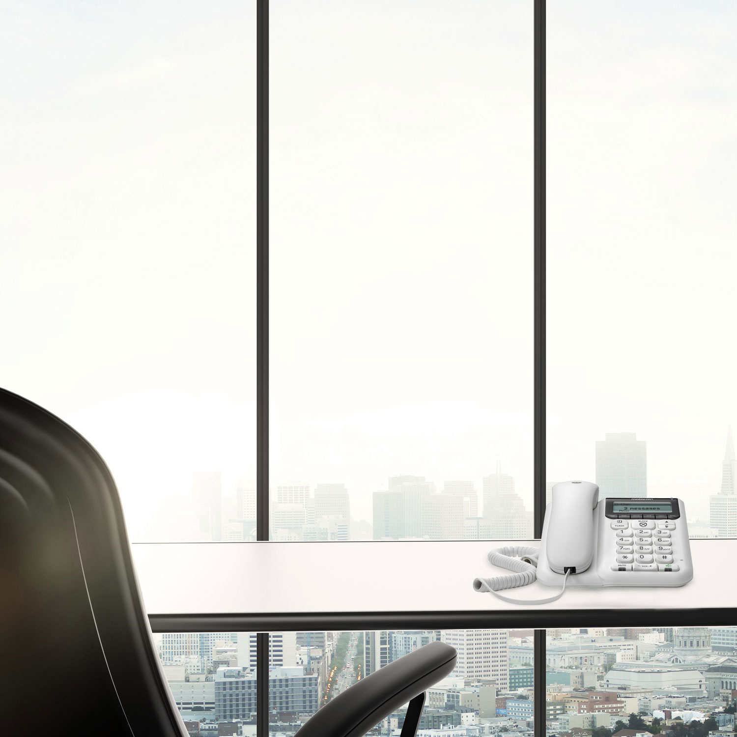 Téléphone avec fil de Motorola avec répondeur - Blanc