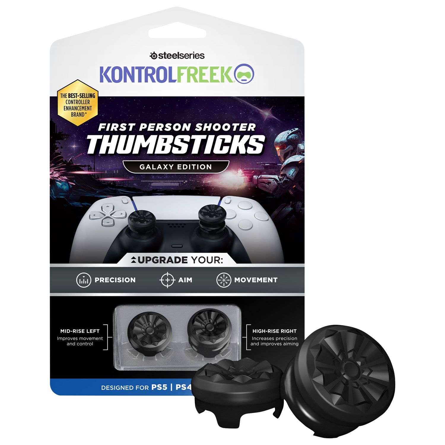 Capuchons antidérapants Performance de KontrolFreek édition Galaxy pour PS5 - Noir
