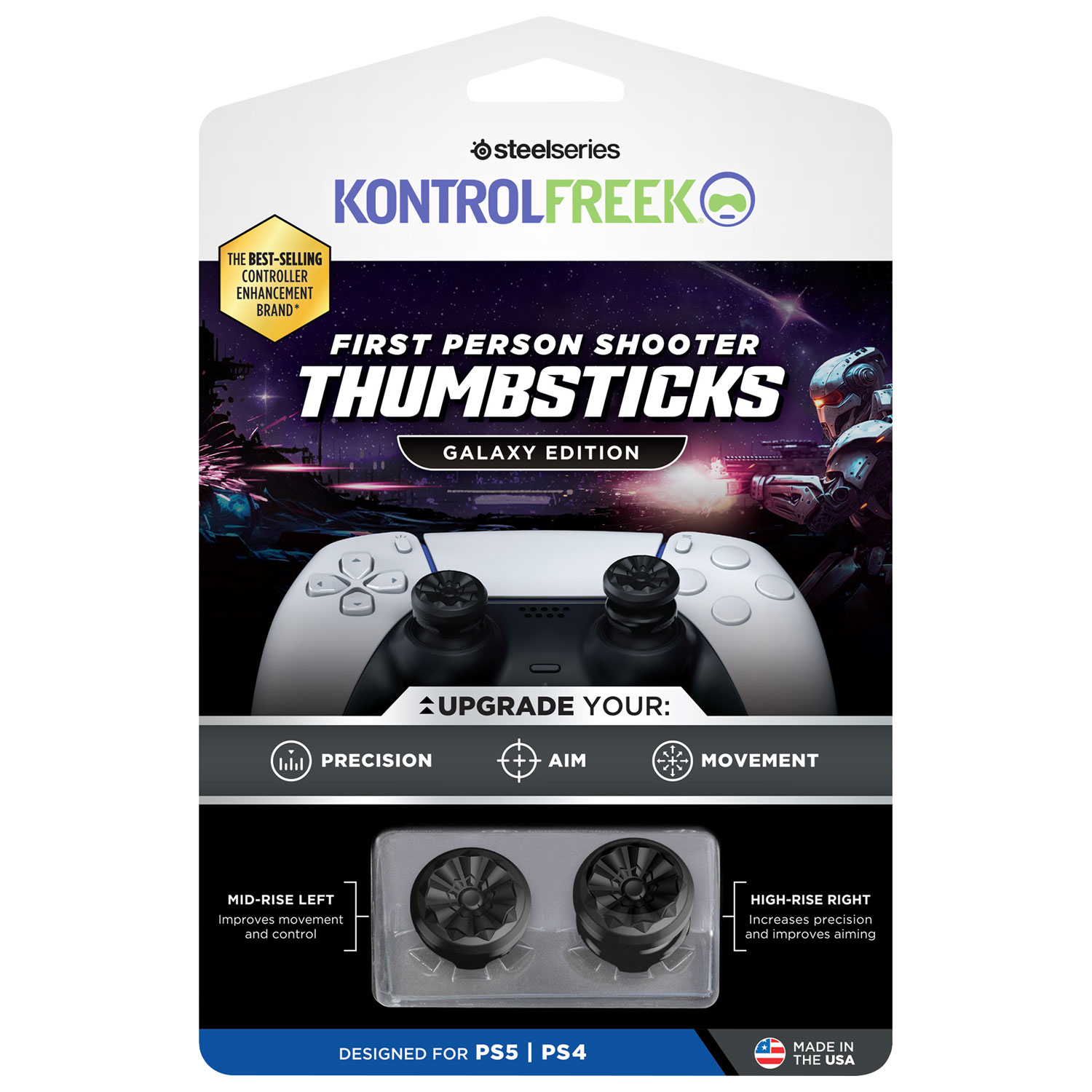 Capuchons antidérapants Performance de KontrolFreek édition Galaxy pour PS5 - Noir