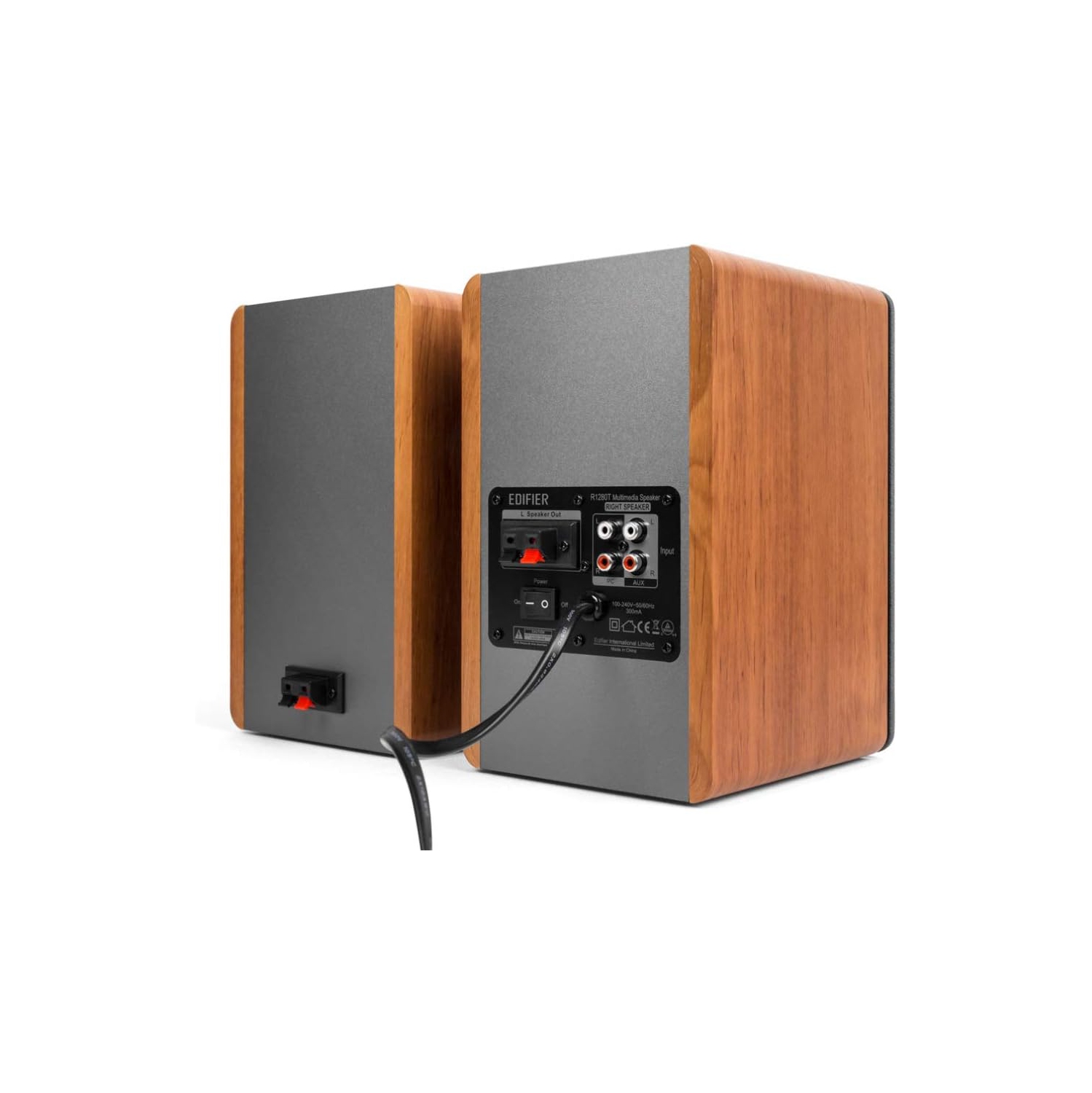 Ensemble avec haut-parleurs d'étagère amplifiés R1280Ts d'Edifier et haut-parleur d'extrêmes graves amplifié T5