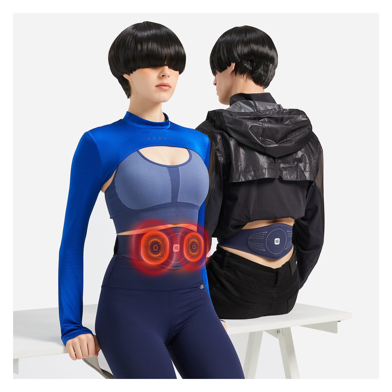 Master Massage Portable Heating Pad Heated Belt for Lower Back Pain Relief - Menstrual Pain Belt with Heat –Tens Pulse-Vibration Massage, Belly