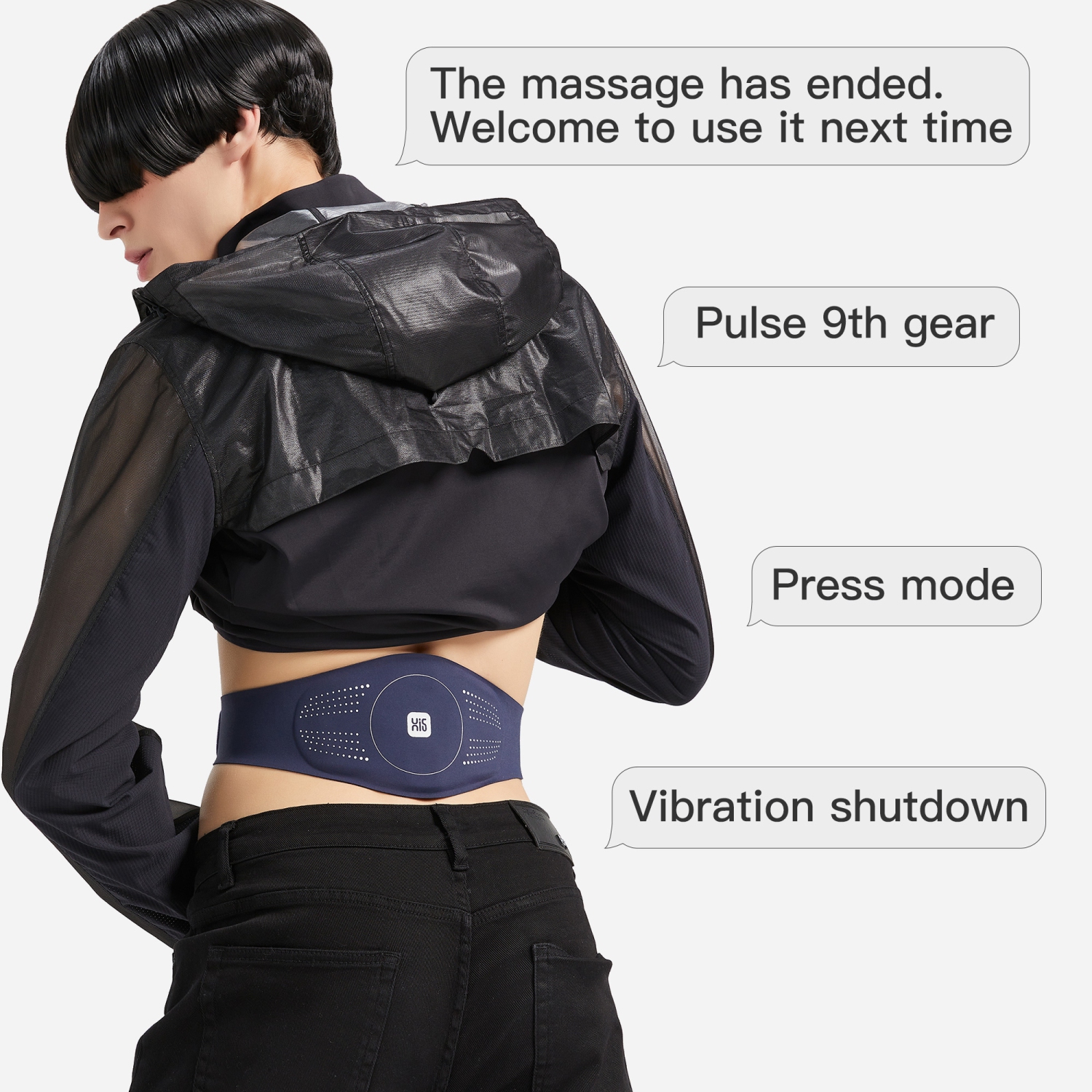 Master Massage Portable Heating Pad Heated Belt for Lower Back Pain Relief - Menstrual Pain Belt with Heat –Tens Pulse-Vibration Massage, Belly