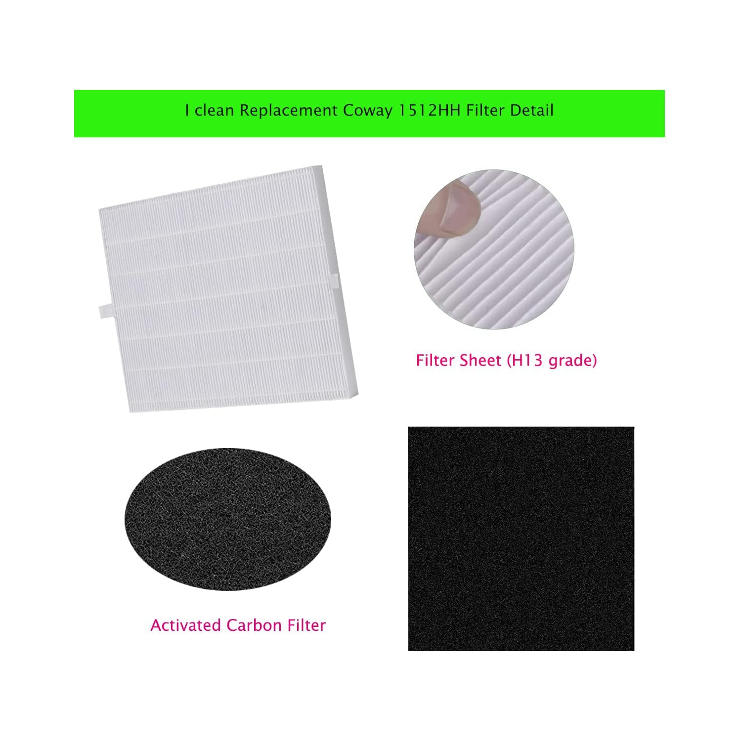 Replacement for Coway AP-1512HH Mighty Air Purifier Filter Compatible with Coway AP-1512HH 3304899 AP1512HH AP1512 1512 1512HH