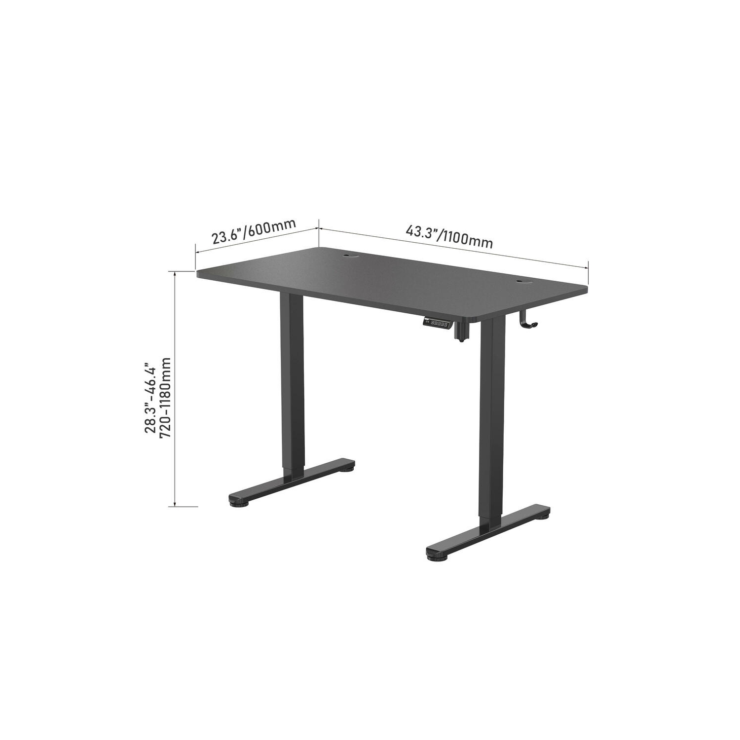 Bureau debout électrique tout-en-un, bureau d'ordinateur debout ergonomique réglable et 43 dessus de table 24&nbsp;po