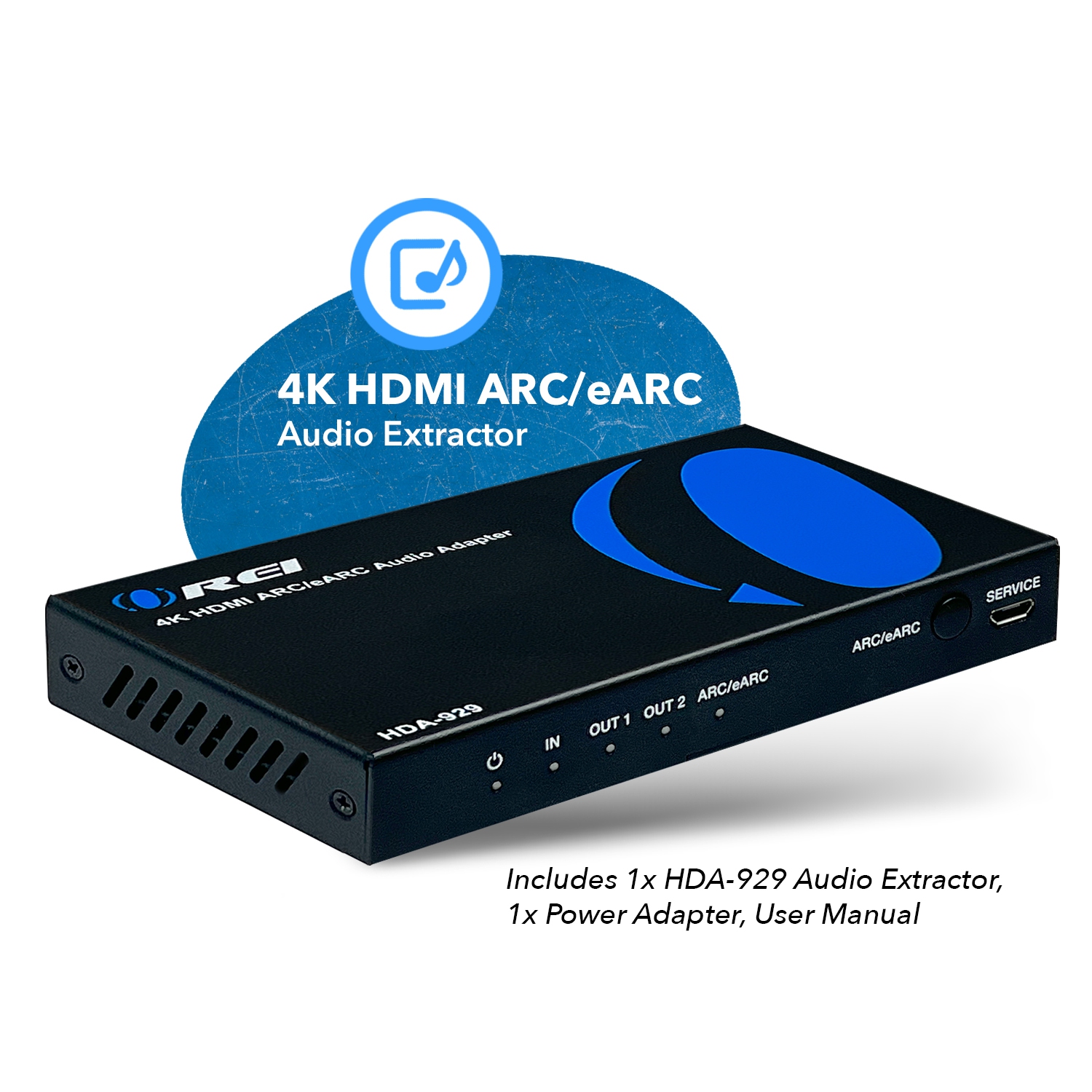 OREI 4K HDMI Audio Extractor ARC/EARC - Auto EDID Management