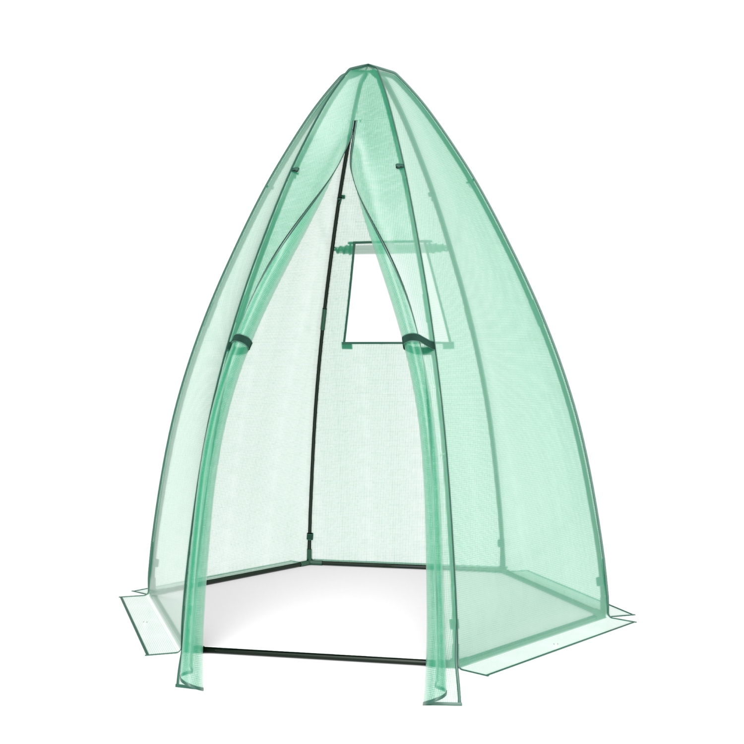 Costway 5.5'x 5.5'x 6' Portable Mini Garden Greenhouse with Window & Roll-up Zippered Door