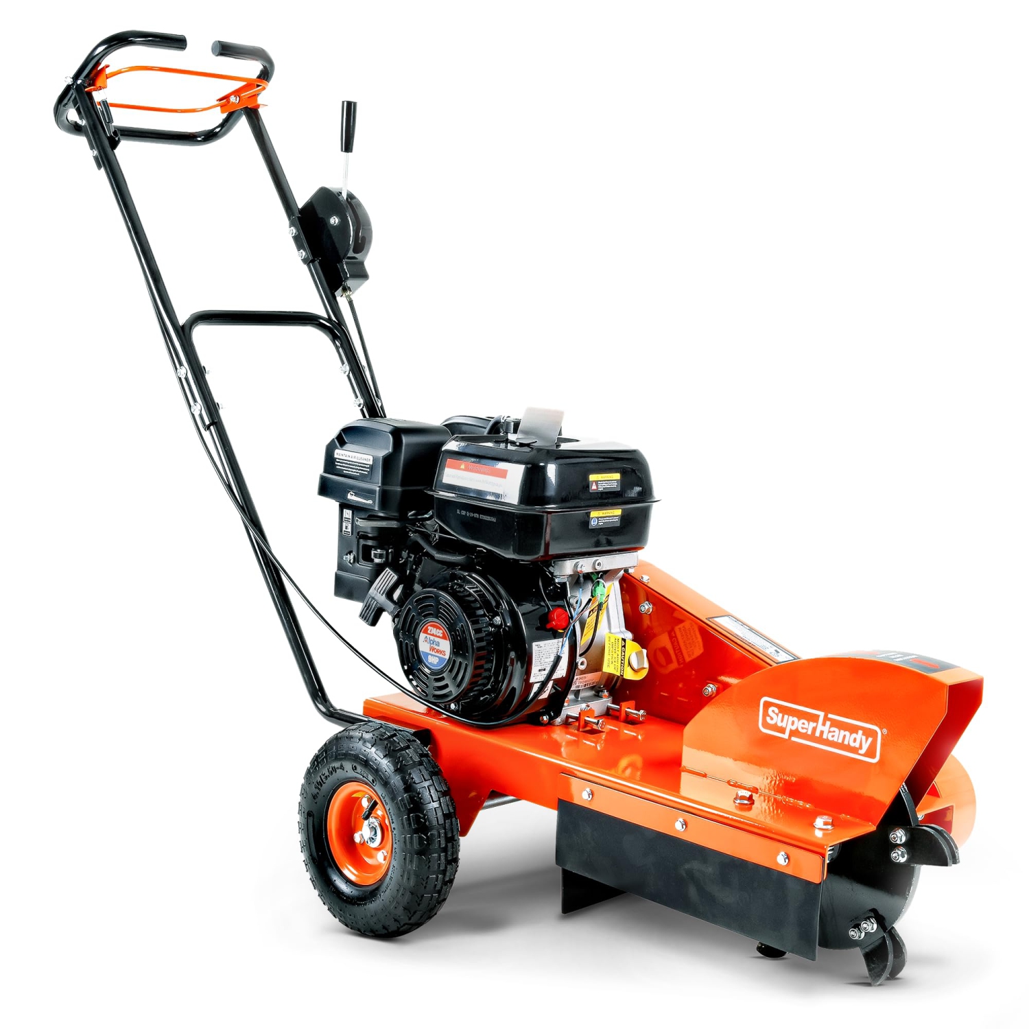 SuperHandy Gas Stump Grinder 9HP Engine - Direct Belt Drive, 12-inch Cutting Performance, 6 Carbide Teeth - Compact & Lightweight