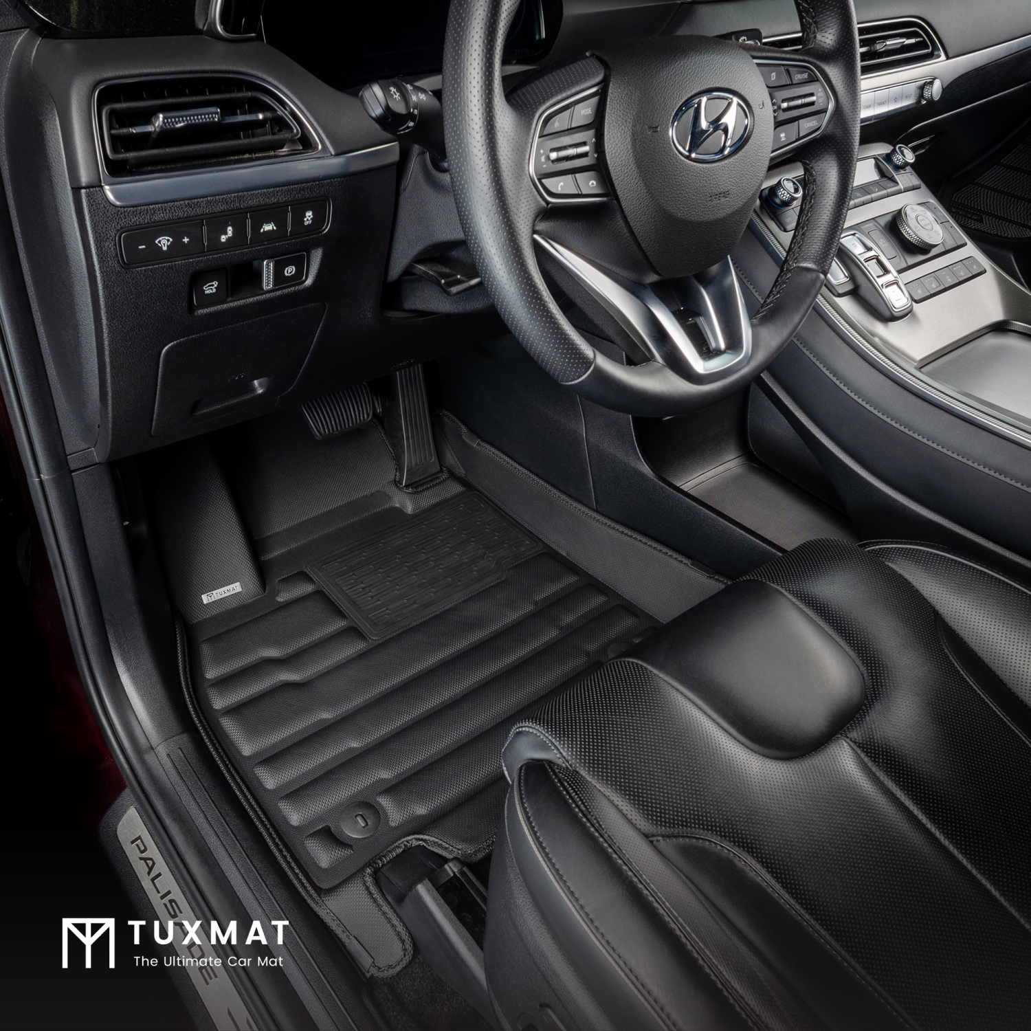 TuxMat - For Hyundai Santa Fe 6-Seater Hybrid 2024-2026 Models - Custom Car Mats - Maximum Coverage, All Weather, Laser Measured - This Full Set