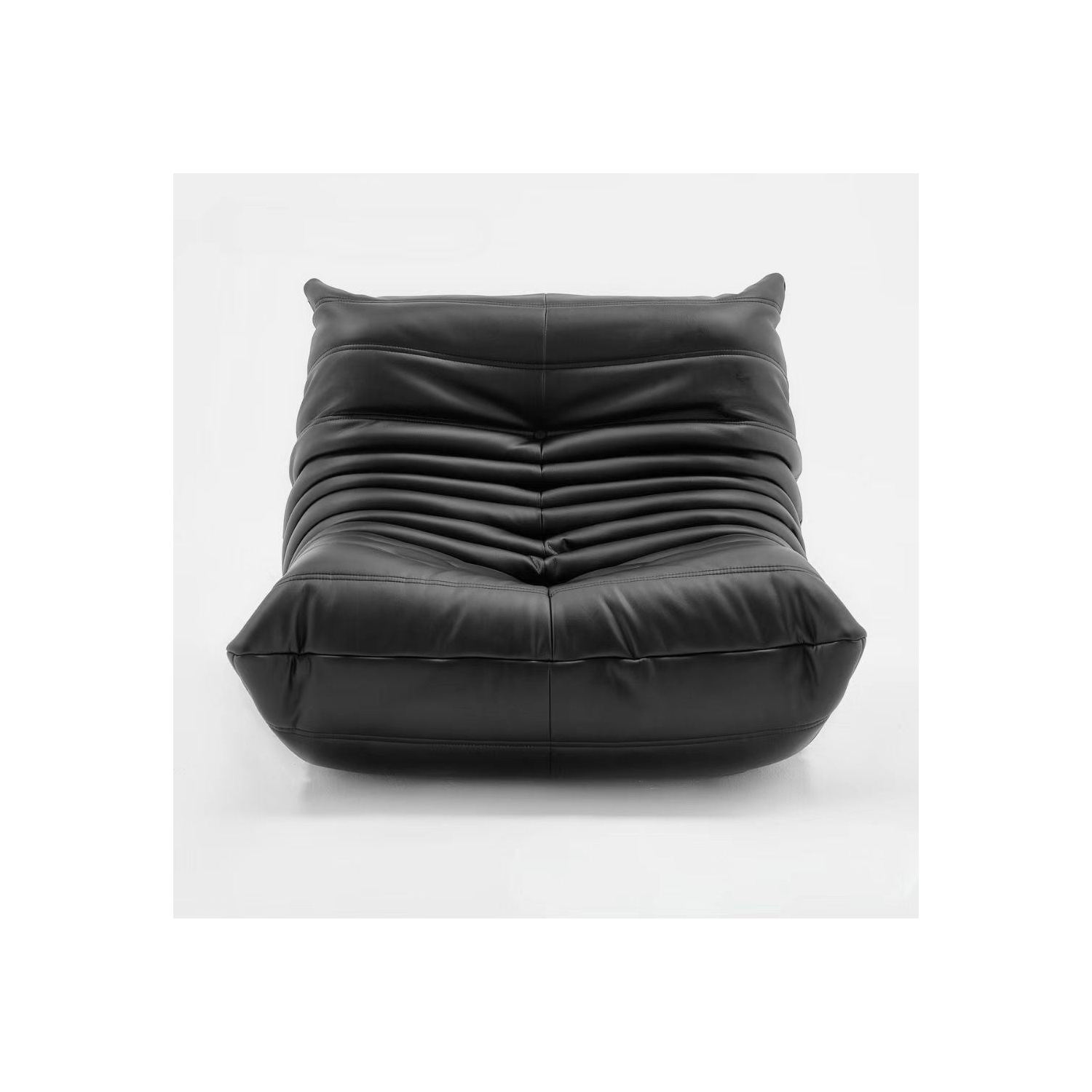 LivinVeluris Mircofiber Leather Bean Bag Sofa - Black