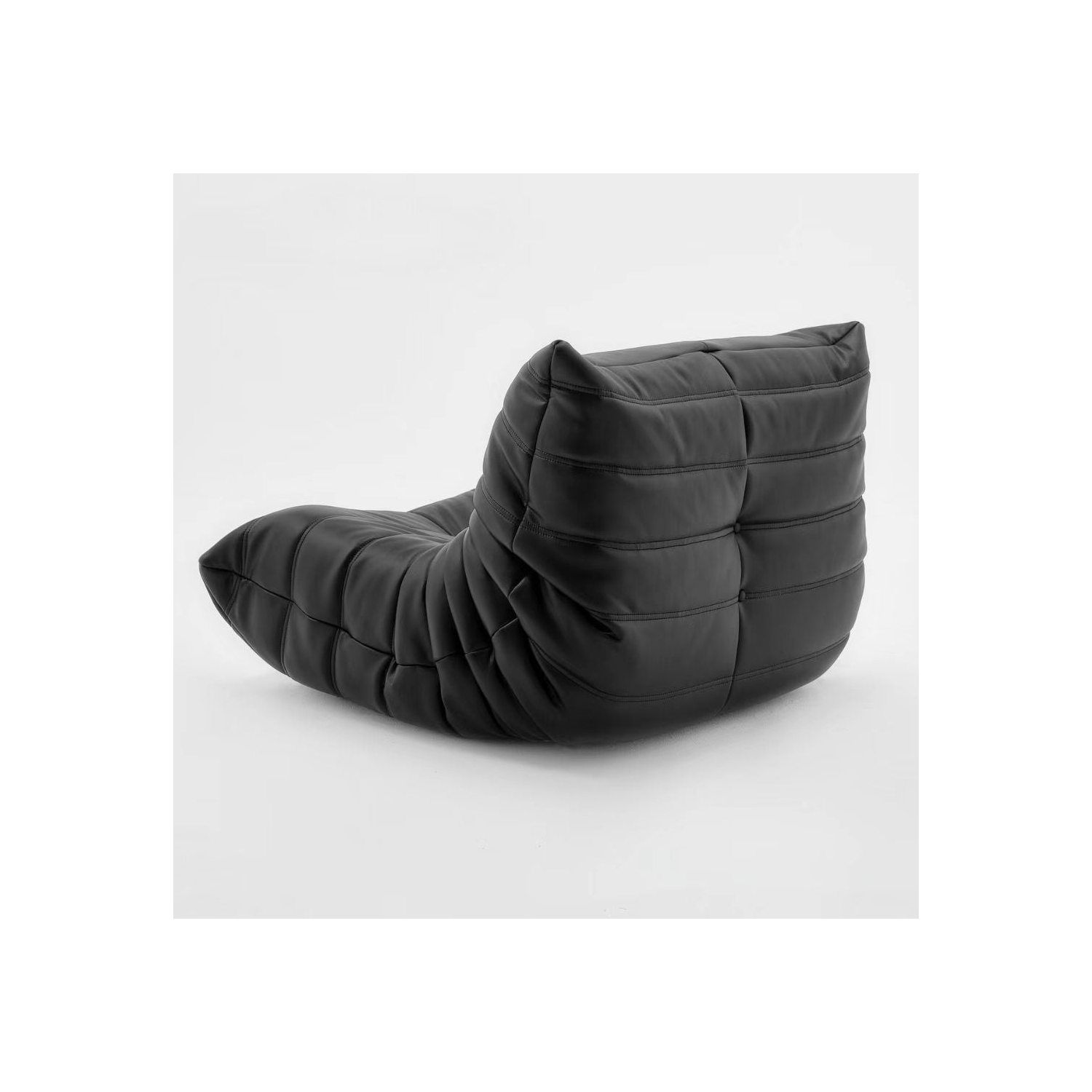 LivinVeluris Mircofiber Leather Bean Bag Sofa - Black