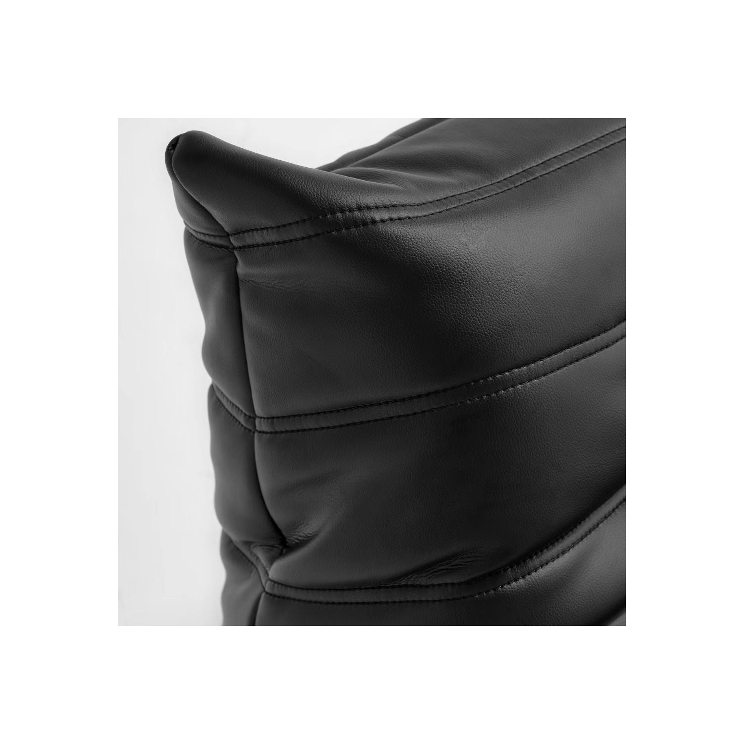 LivinVeluris Mircofiber Leather Bean Bag Sofa - Black