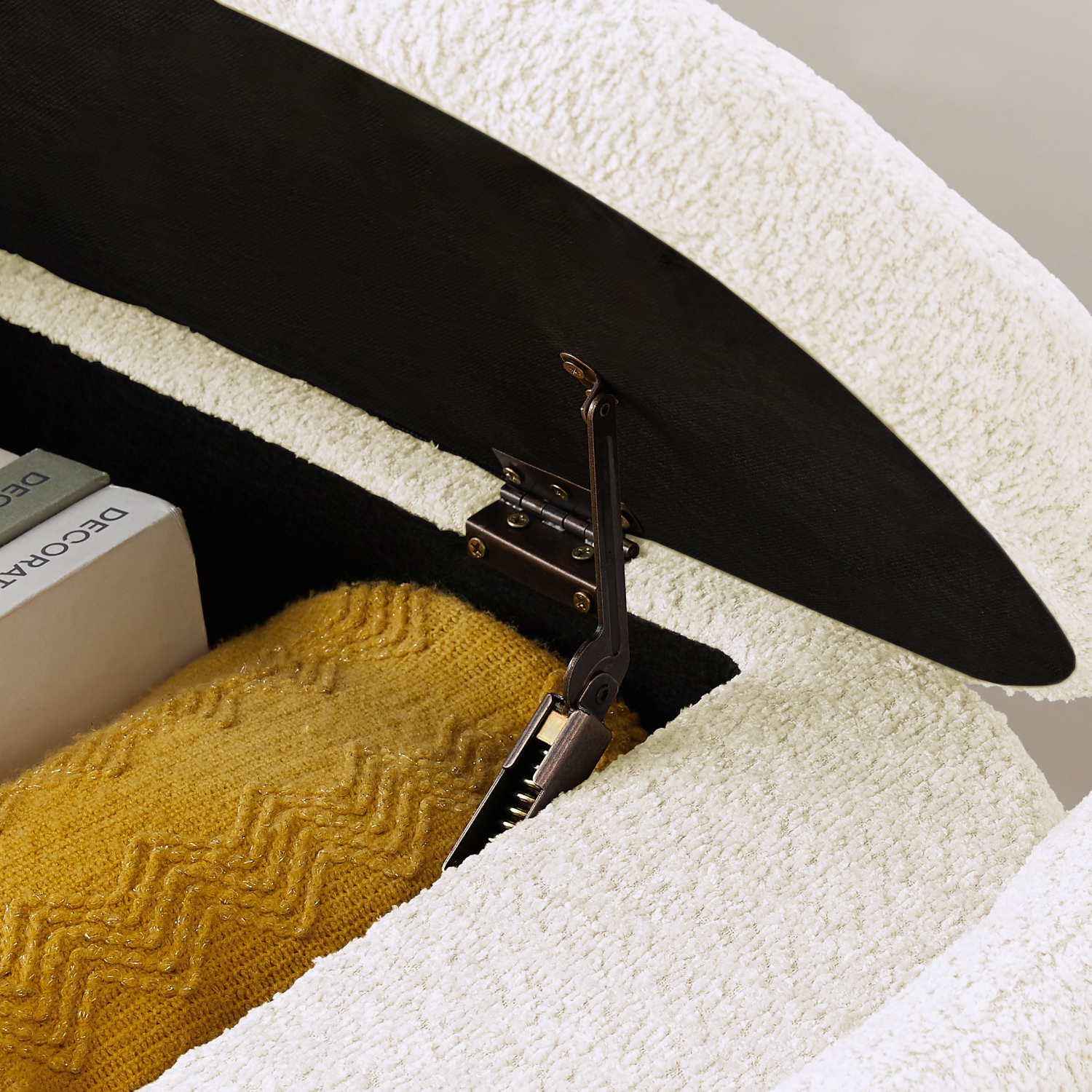 KOSSMAI 47.24" Upholstered Fabric Storage Bench for Living Room Bed Room Entry - White