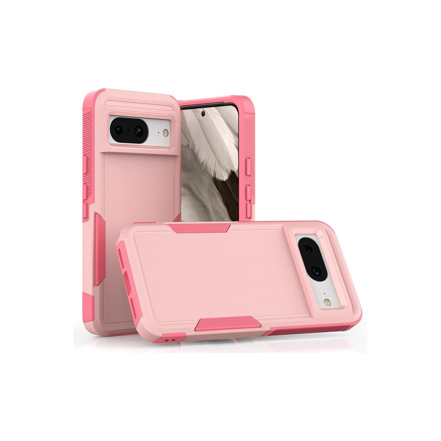 [CS] Étui rigide double couche Armor Rubber pour Pixel 8&nbsp;A de Google, rose pâle