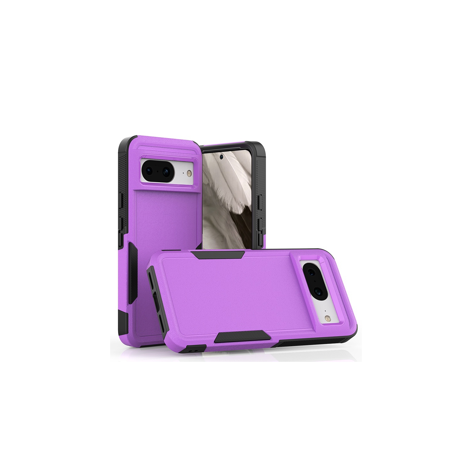 [CS] Étui rigide double couche Armor Rubber Armor Bumper pour Google Pixel 8&nbsp;A, violet