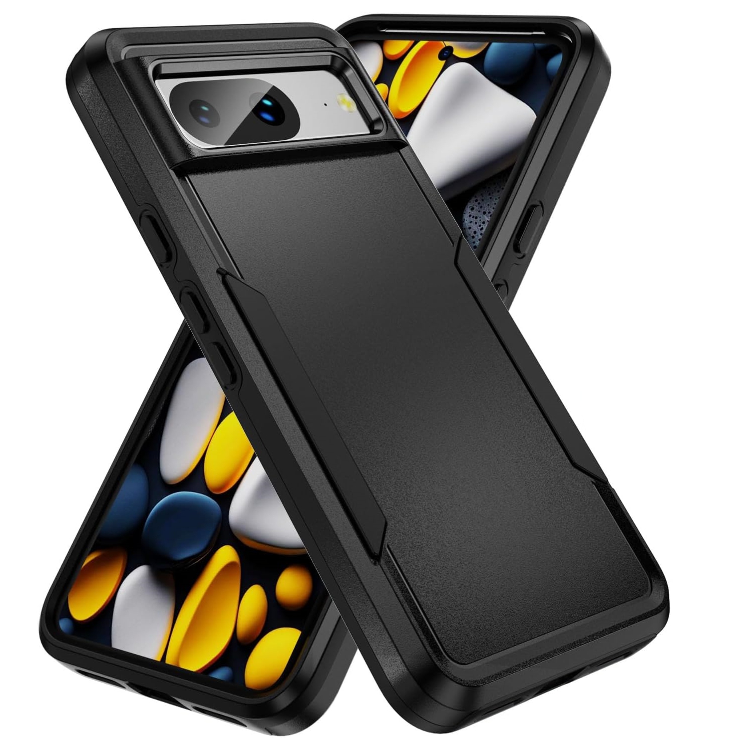 [CS] Étui rigide double couche Armor Rubber Armor Bumper pour Google Pixel 8&nbsp;A, noir