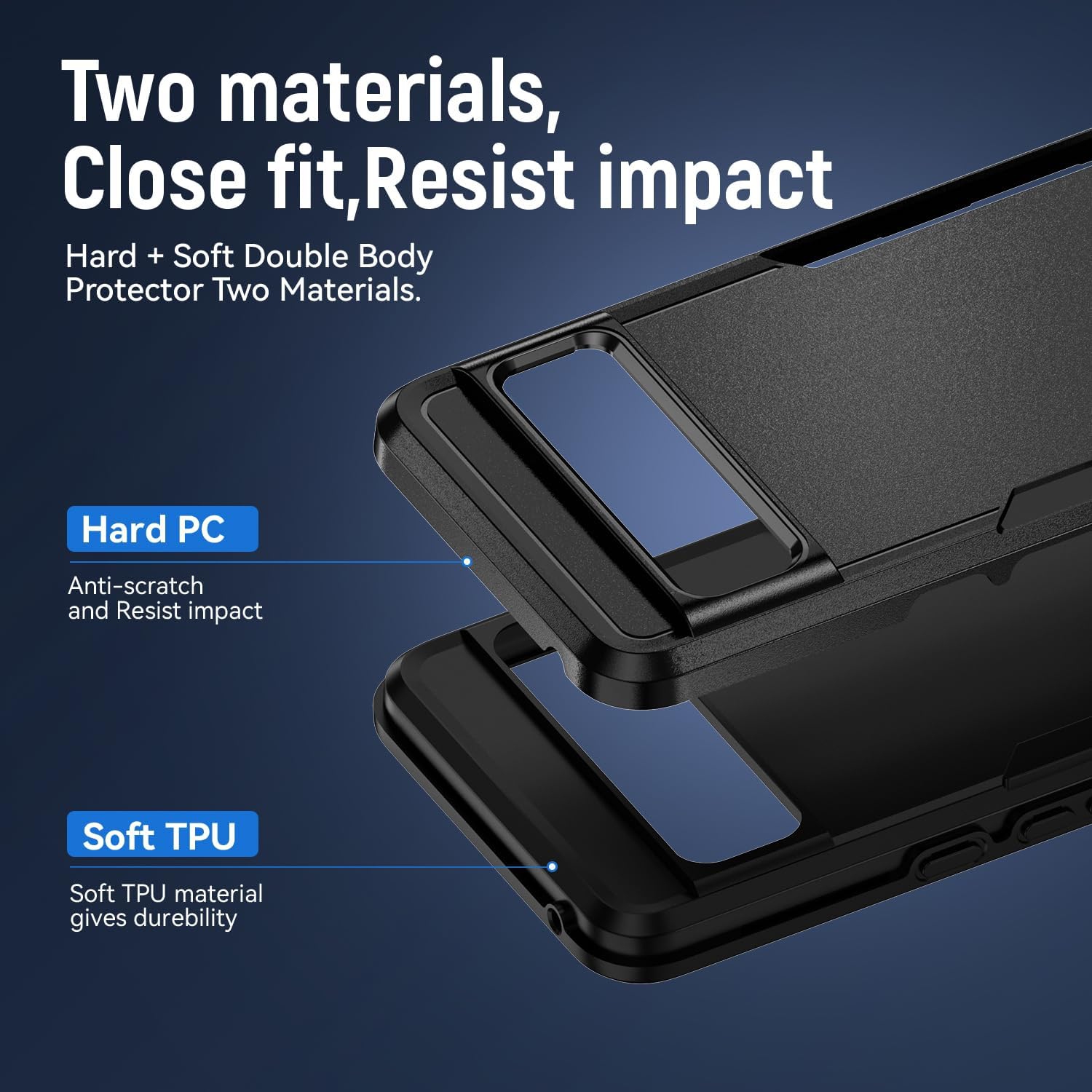 [CS] Étui rigide double couche Armor Rubber Armor Bumper pour Google Pixel 8&nbsp;A, noir