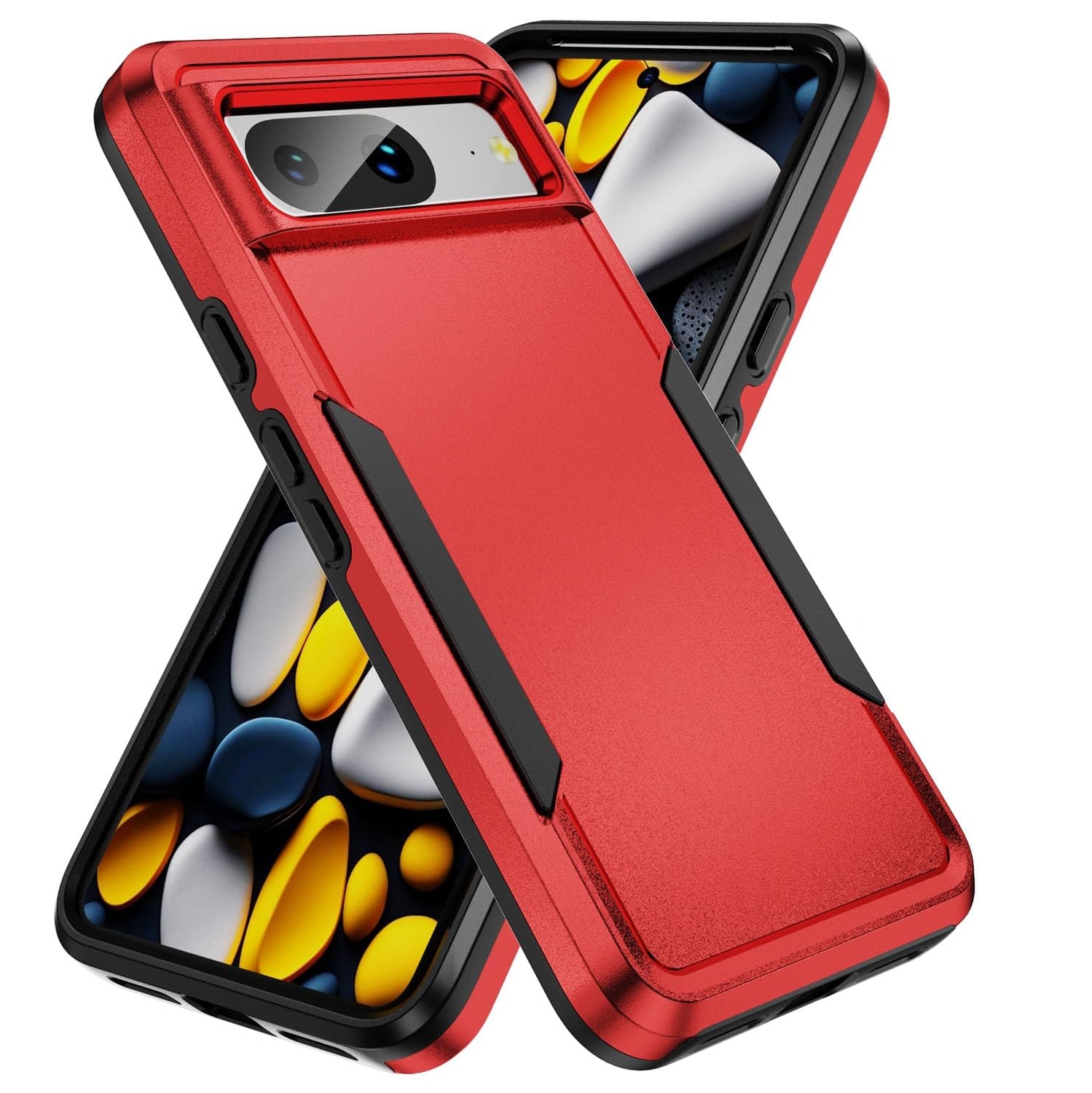 [CS] Étui rigide double couche Armor Rubber pour Pixel 8&nbsp;A de Google, rouge