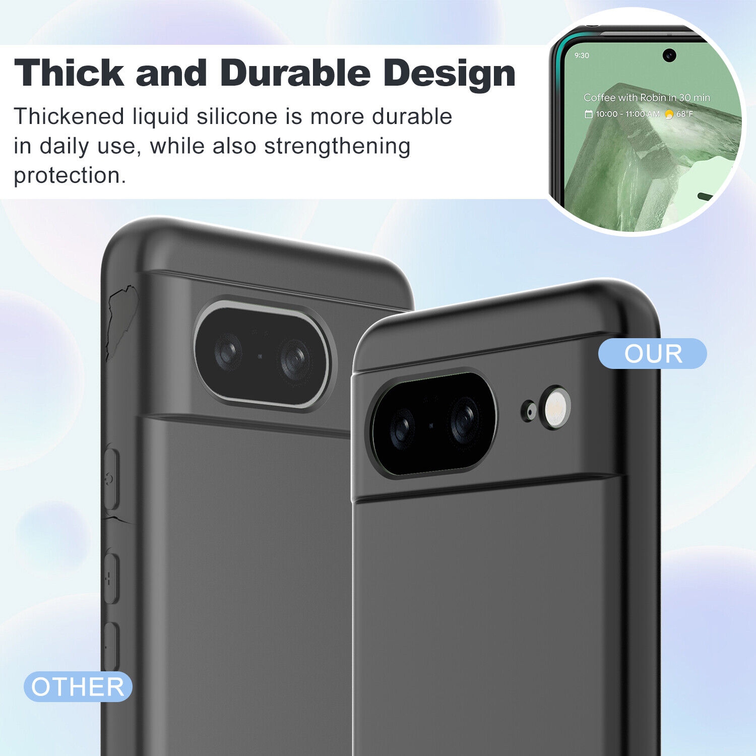 [CS] Étui mince en TPUR à dos souple pour Pixel 8&nbsp;A de Google, noir