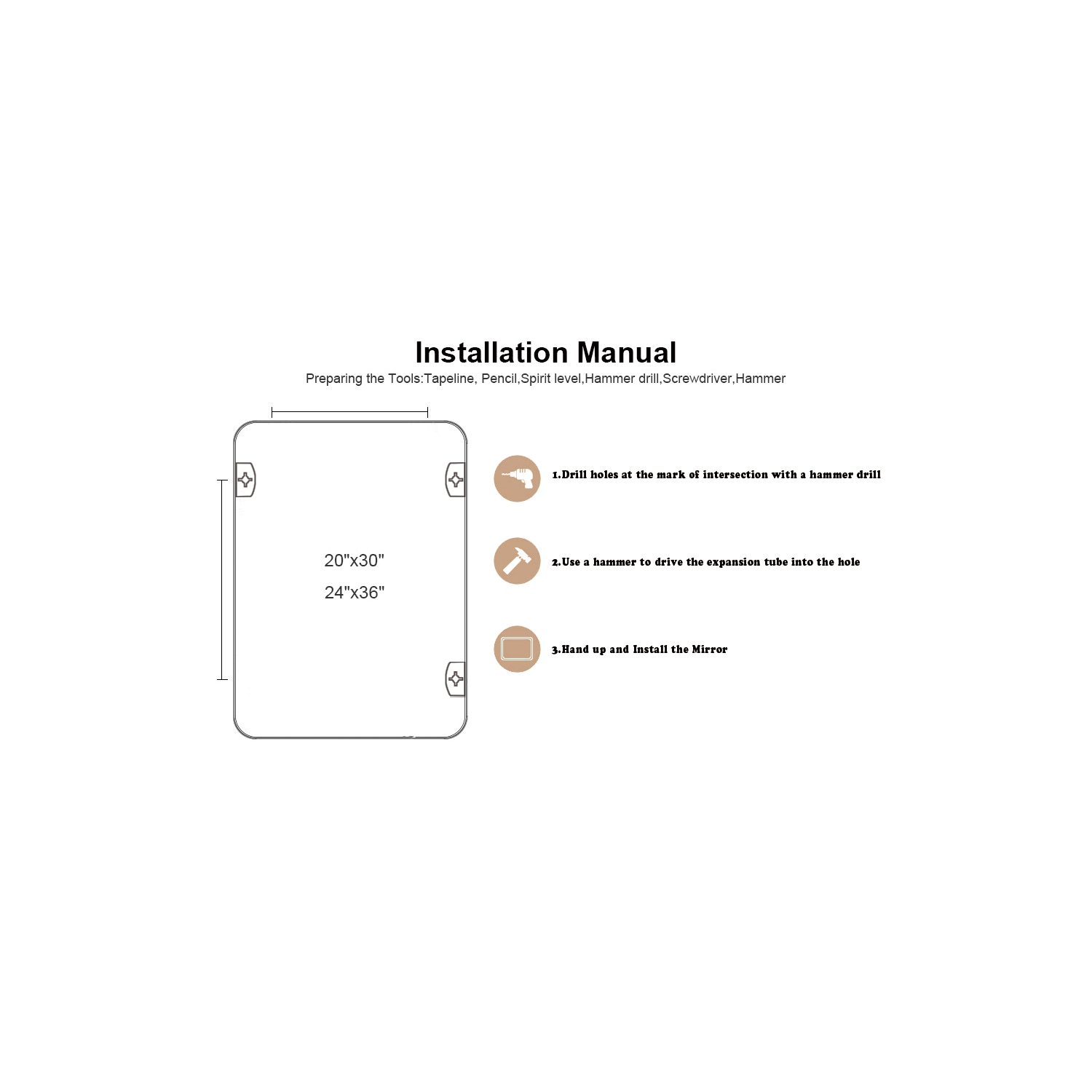 KOSSMAI 30"X 20" Arch Wall Mirror with Metal Frame for Living Room, Bed Room Bathroom Entry - Silver