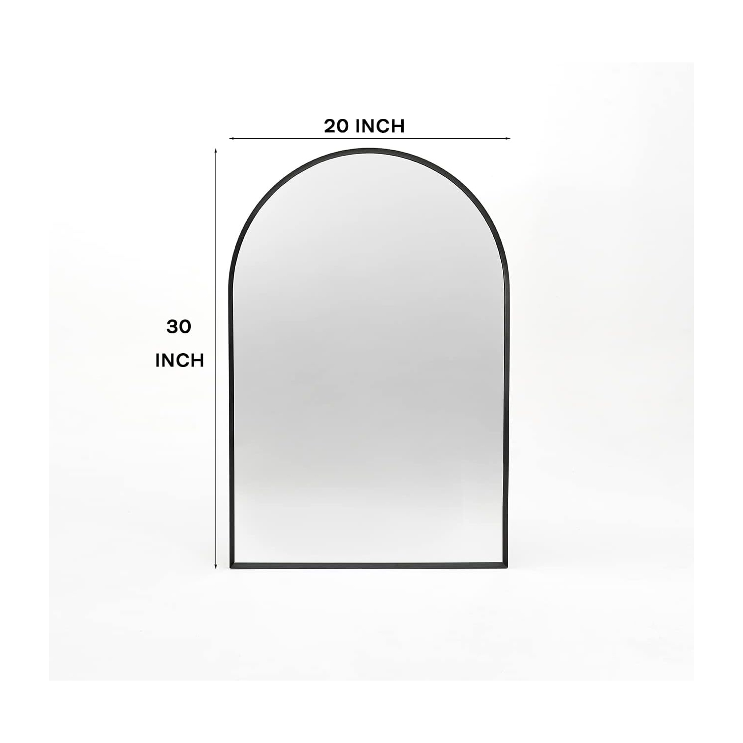 KOSSMAI 30"X 20" Arch Wall Mirror with Metal Frame for Living Room Bathroom Bed Room Entry - Black