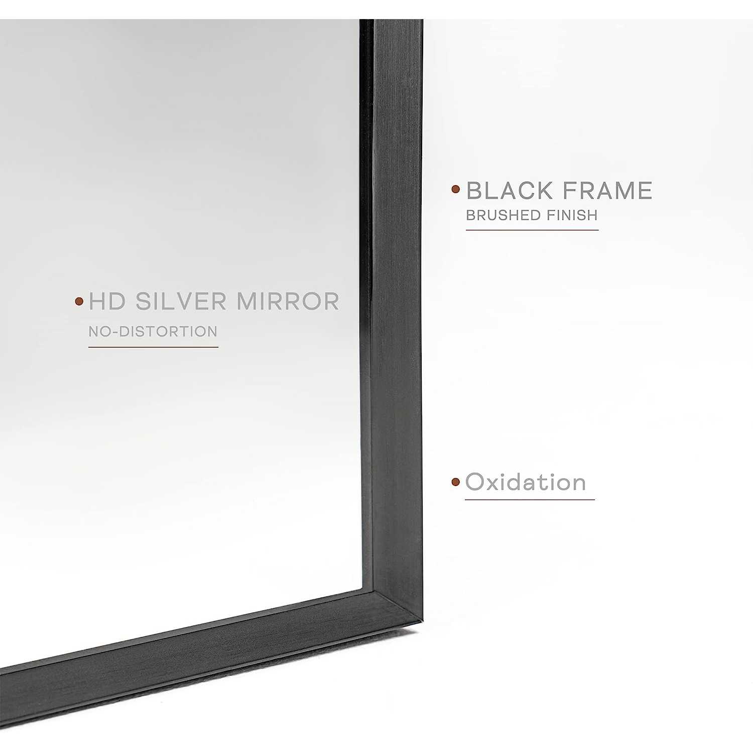 KOSSMAI 30"X 20" Arch Wall Mirror with Metal Frame for Living Room Bathroom Bed Room Entry - Black