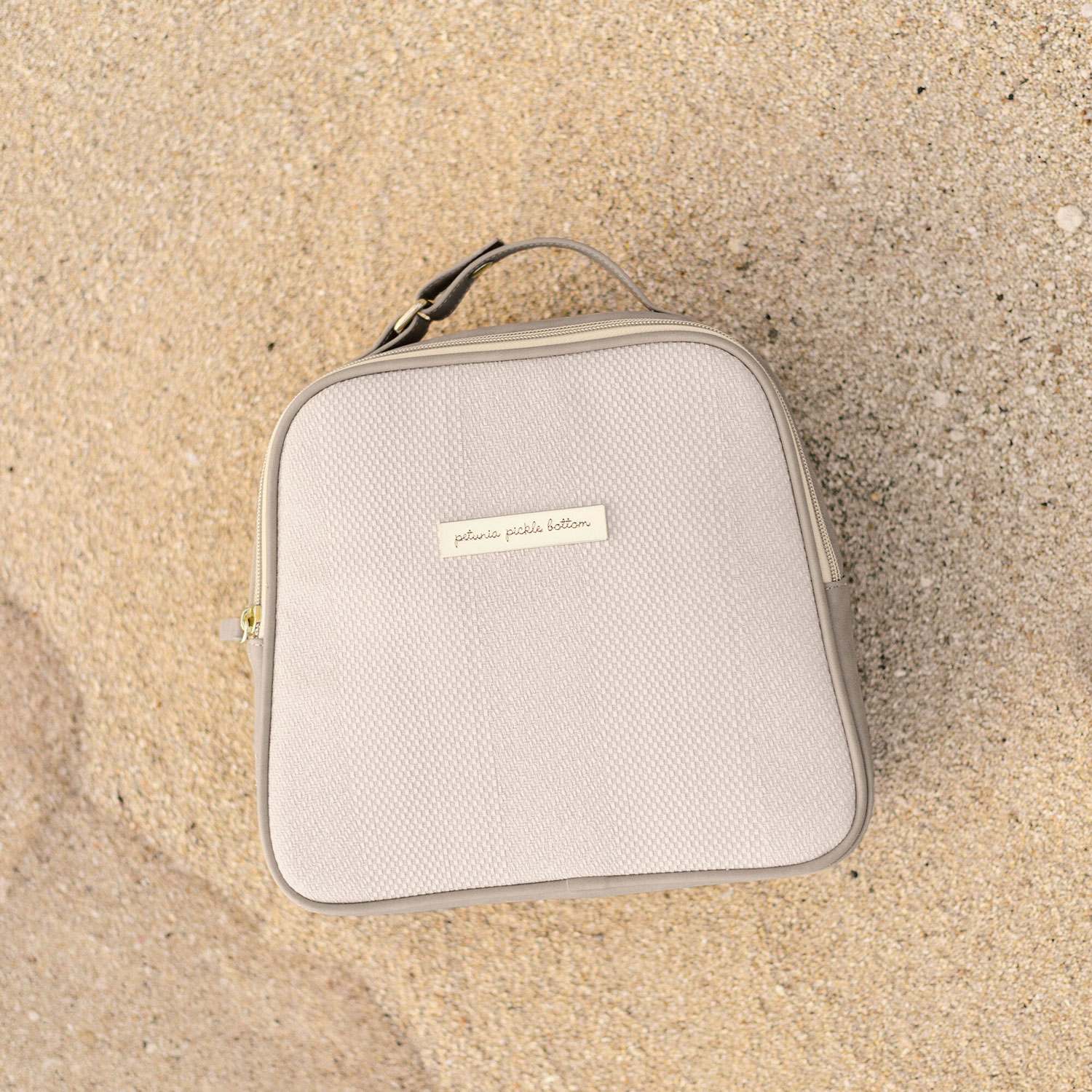 Sac fourre-tout pour biberons et repas Tandem de Petunia Picklebottom - Mailles de câble gris mat