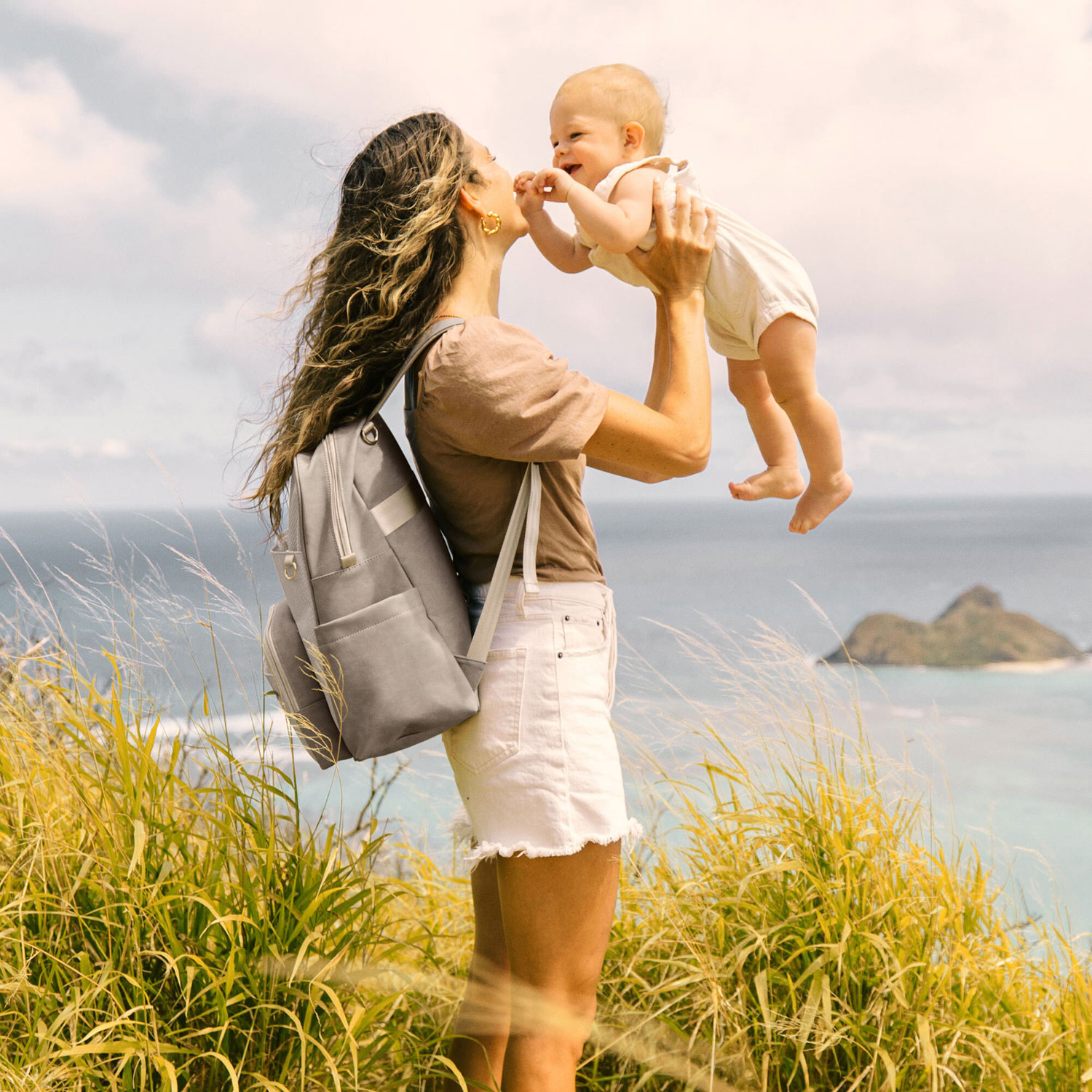 Sac à dos à couches Sync de Petunia Picklebottom - Mailles de câble gris mat