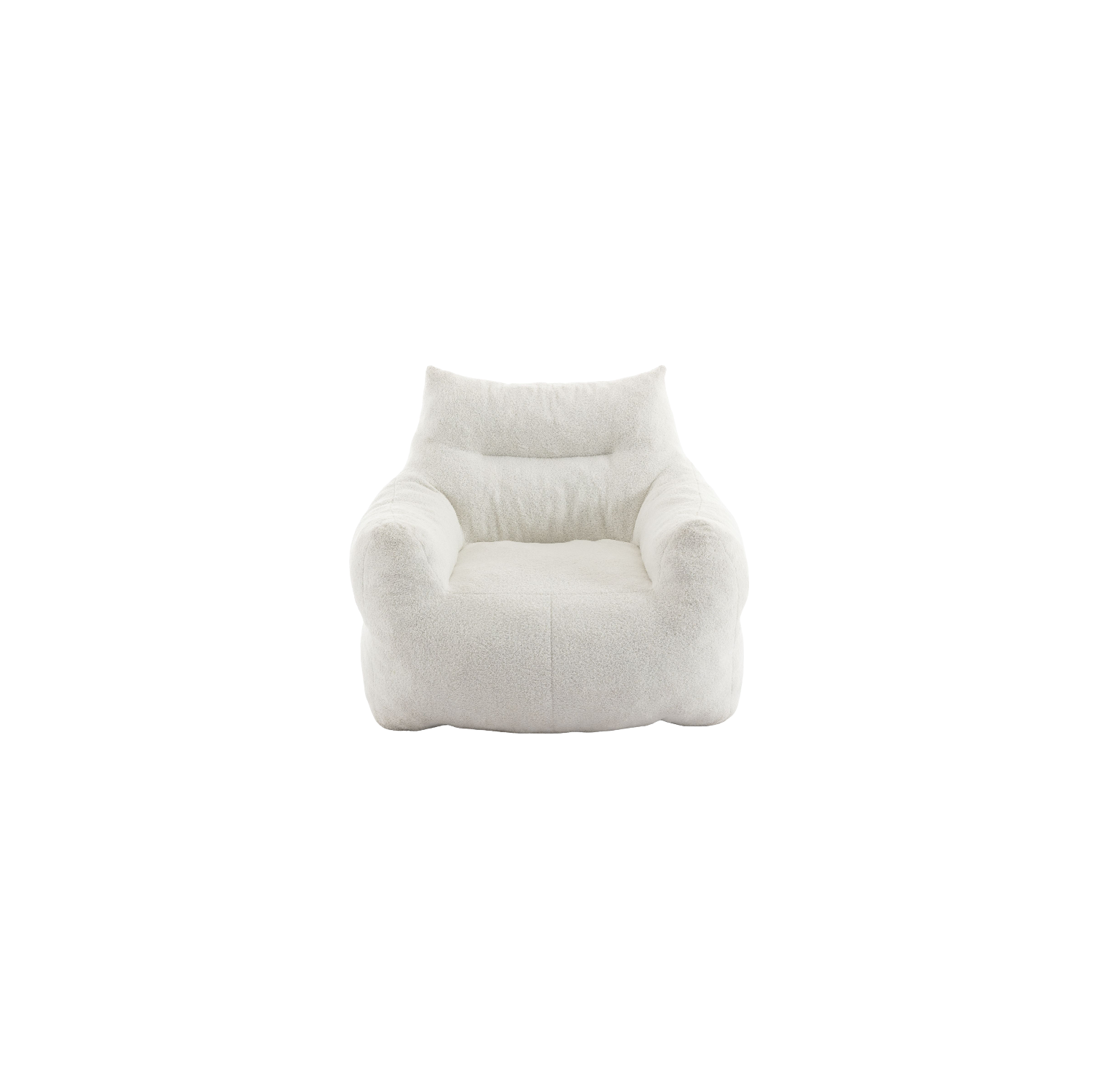 KOSSMAI Teddy Fabric Bean Bag Chair with Memory Foam for Living Room Bed Room - Ivory