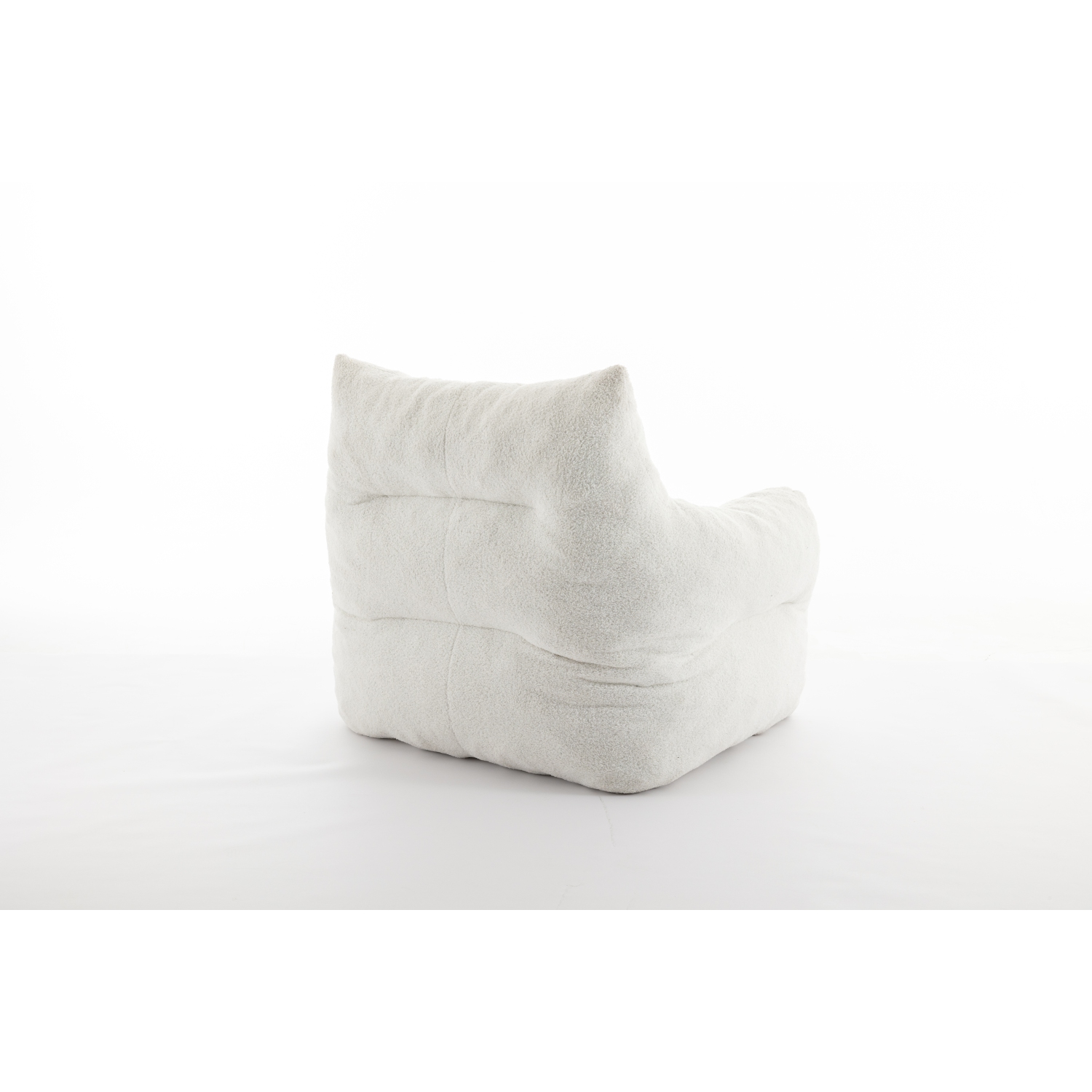 KOSSMAI Teddy Fabric Bean Bag Chair with Memory Foam for Living Room Bed Room - Ivory