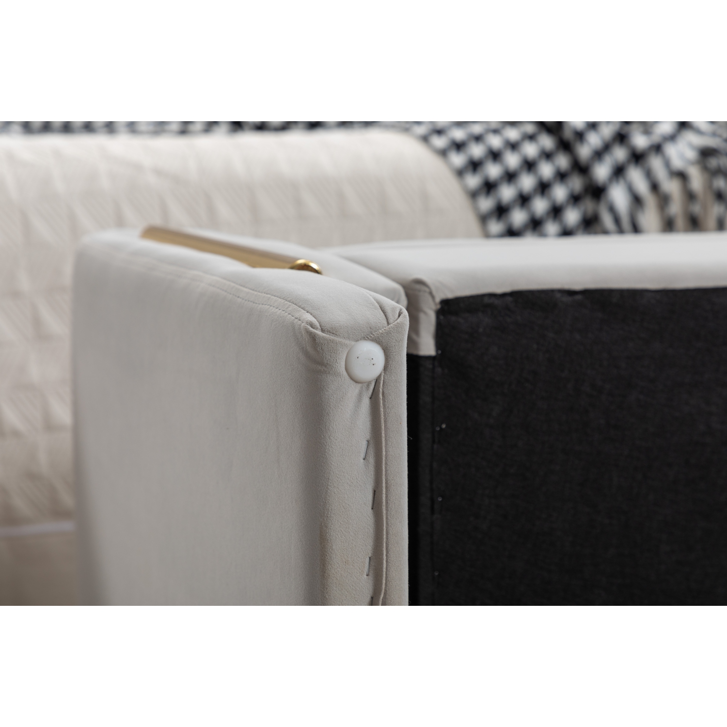 KOSSMAI 53" Velvet Fabric Storage Bench Ottoman For Living Room Entry Bedroom Light - Grey